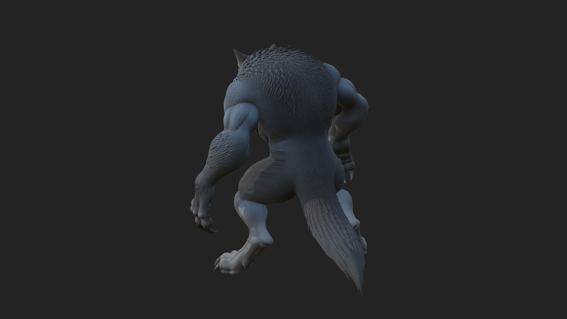Standing Werewolf Statue Design 6 3D Print Model 3D Model