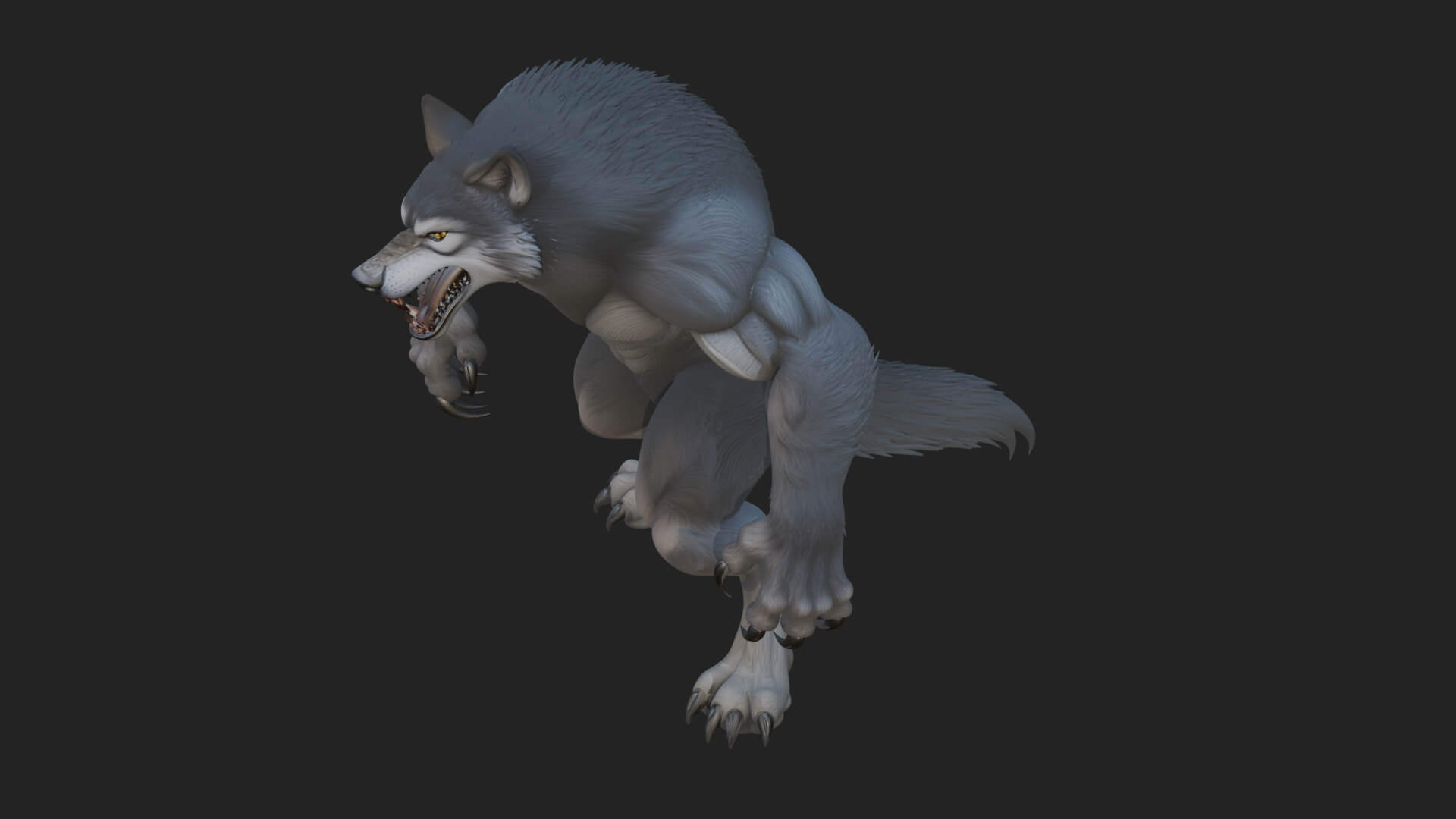 Standing Werewolf Statue Design 6 3D Print Model 3D Model