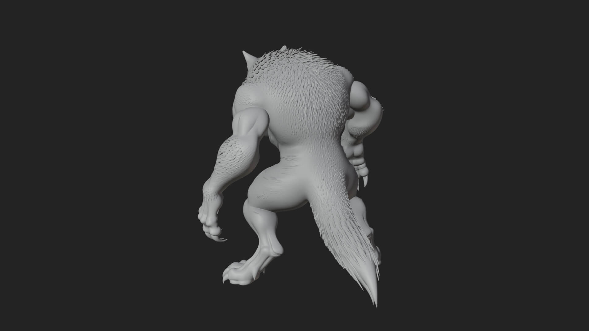 Standing Werewolf Statue Design 6 3D Print Model 3D Model