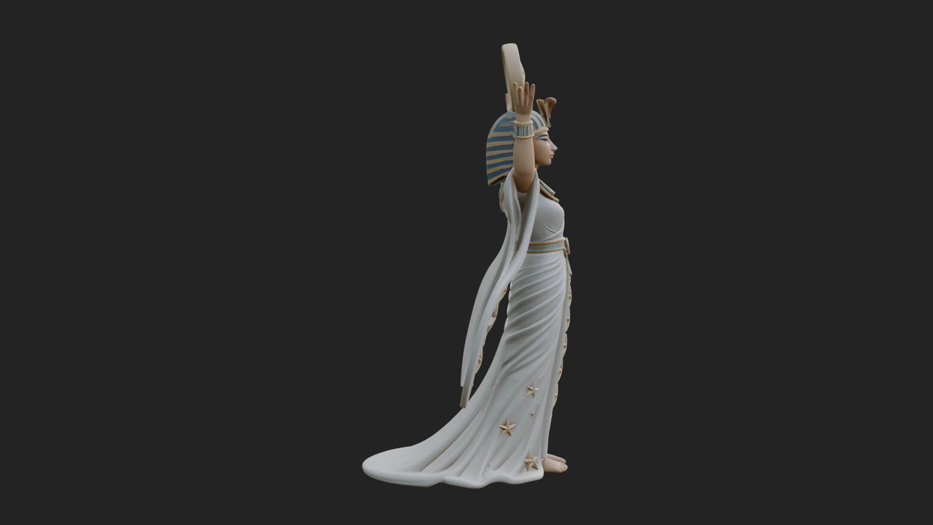 Star Disc Egyptian Goddess Statue Design 1 3D Print Model 3D Model