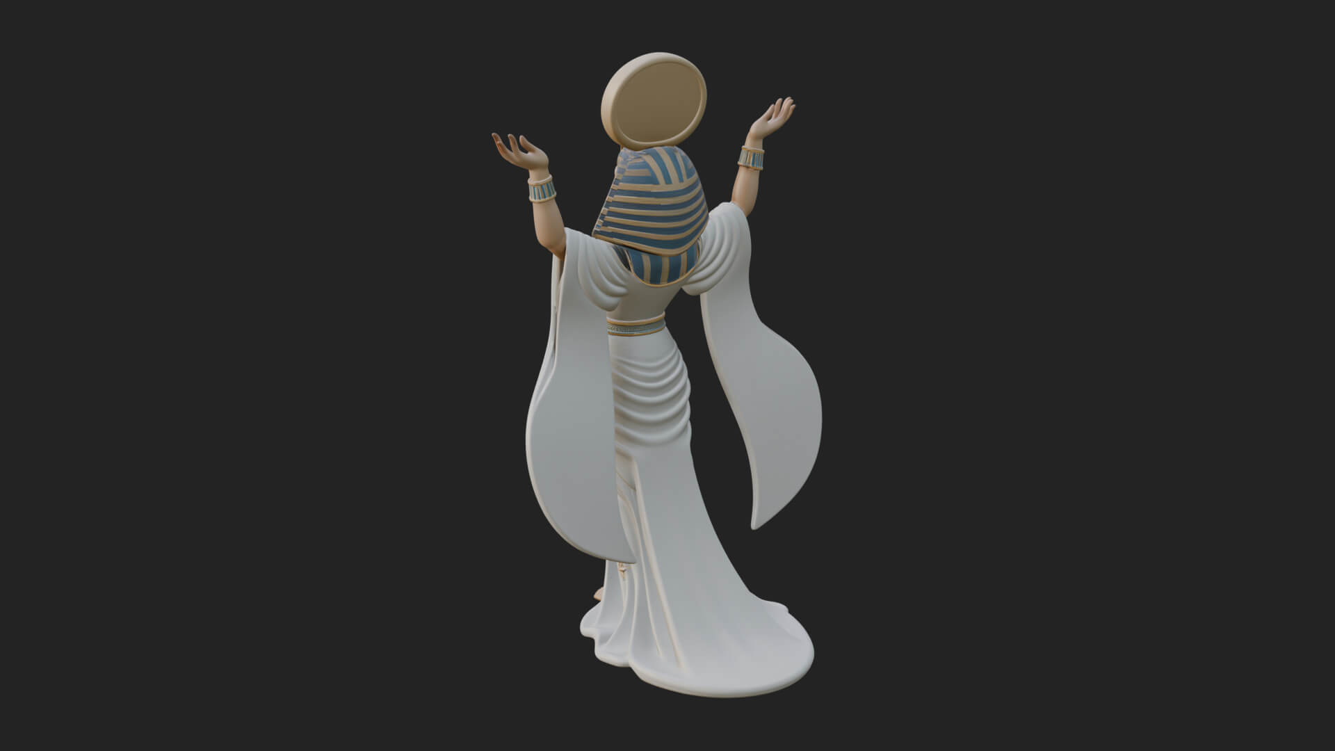 Star Disc Egyptian Goddess Statue Design 1 3D Print Model 3D Model