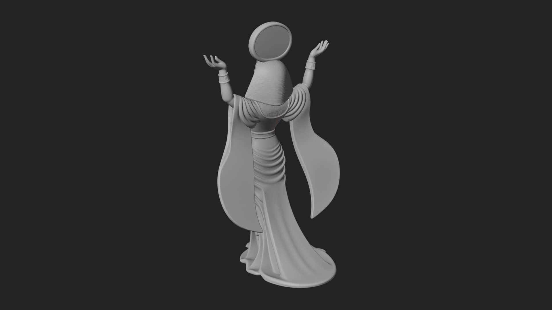 Star Disc Egyptian Goddess Statue Design 1 3D Print Model 3D Model