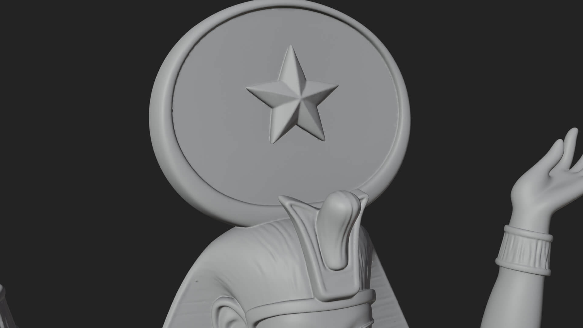 Star Disc Egyptian Goddess Statue Design 1 3D Print Model 3D Model