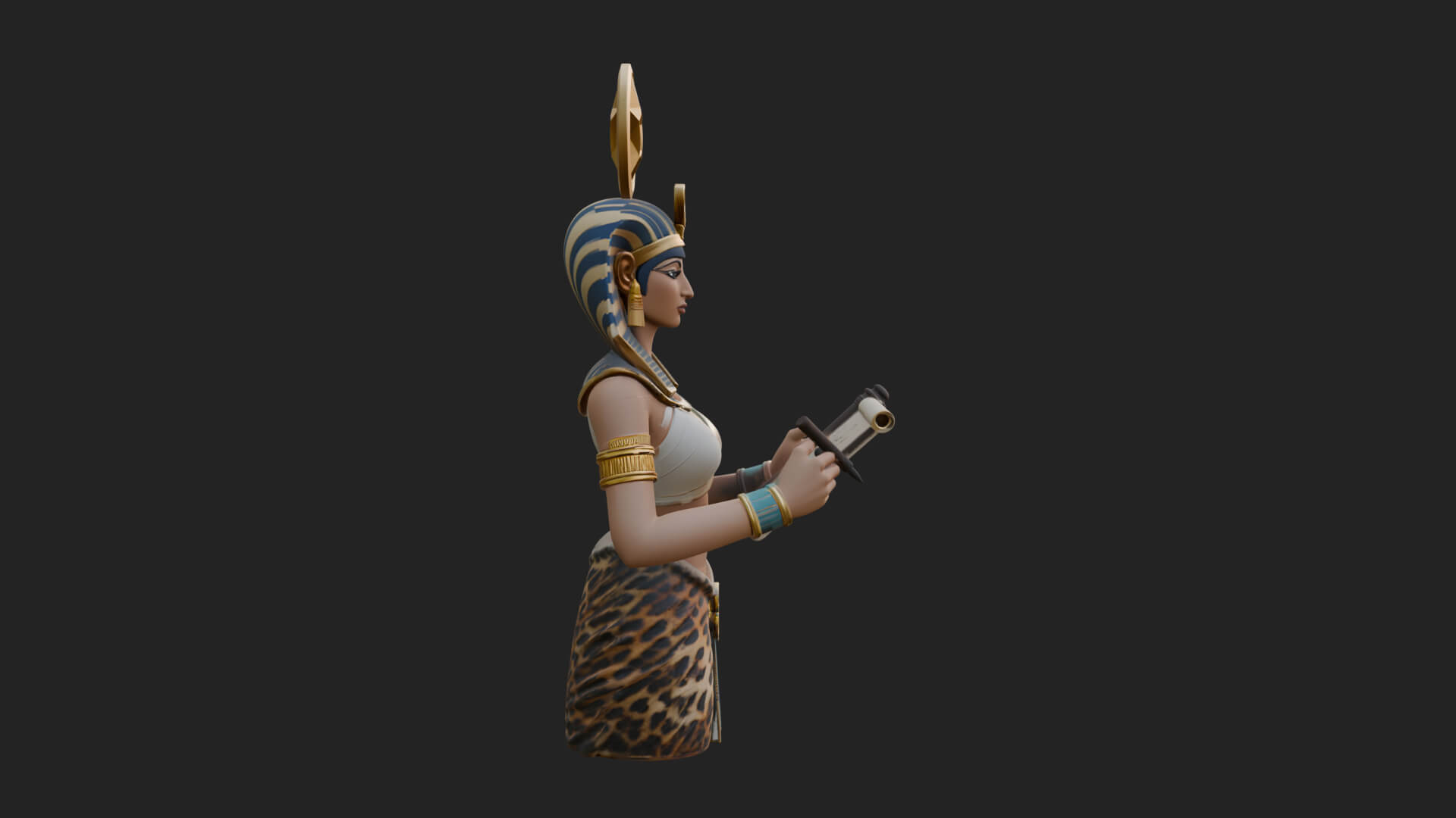 Star Disc Egyptian Goddess Statue Design 2 3D Print Model 3D Model
