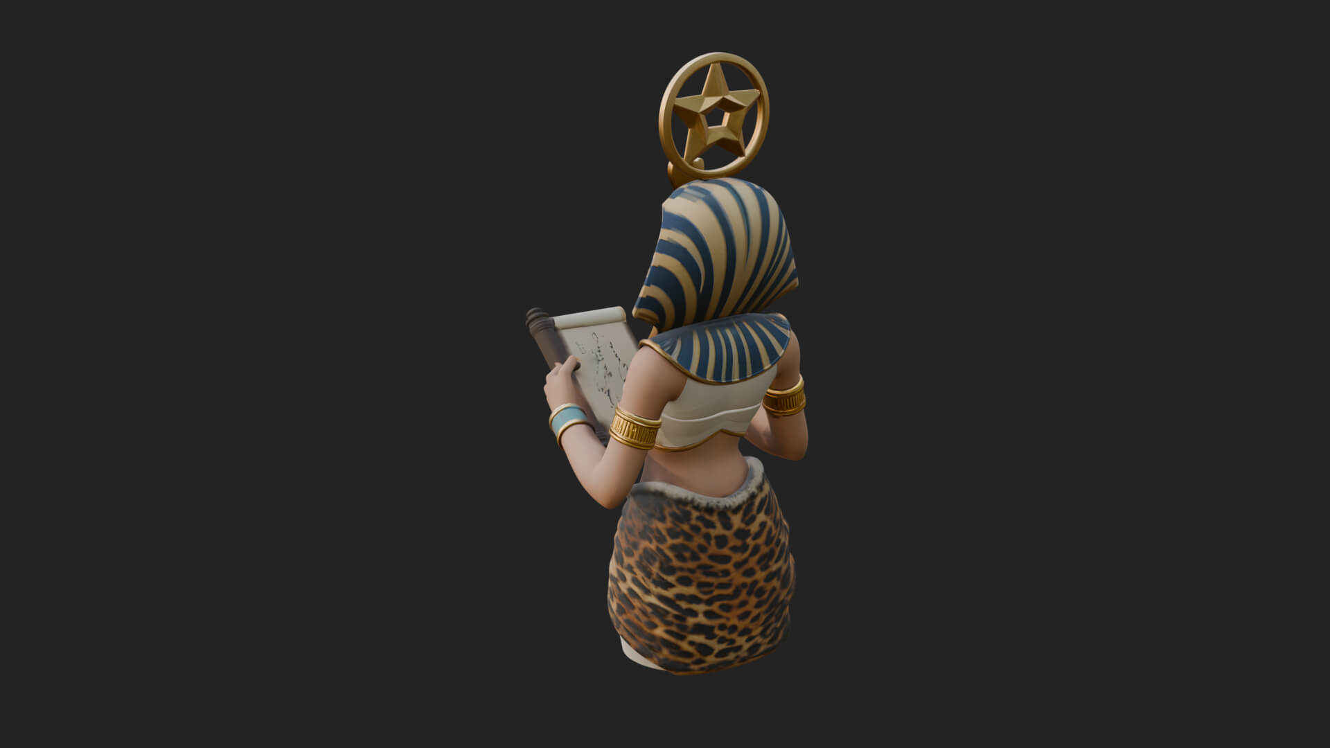 Star Disc Egyptian Goddess Statue Design 2 3D Print Model 3D Model