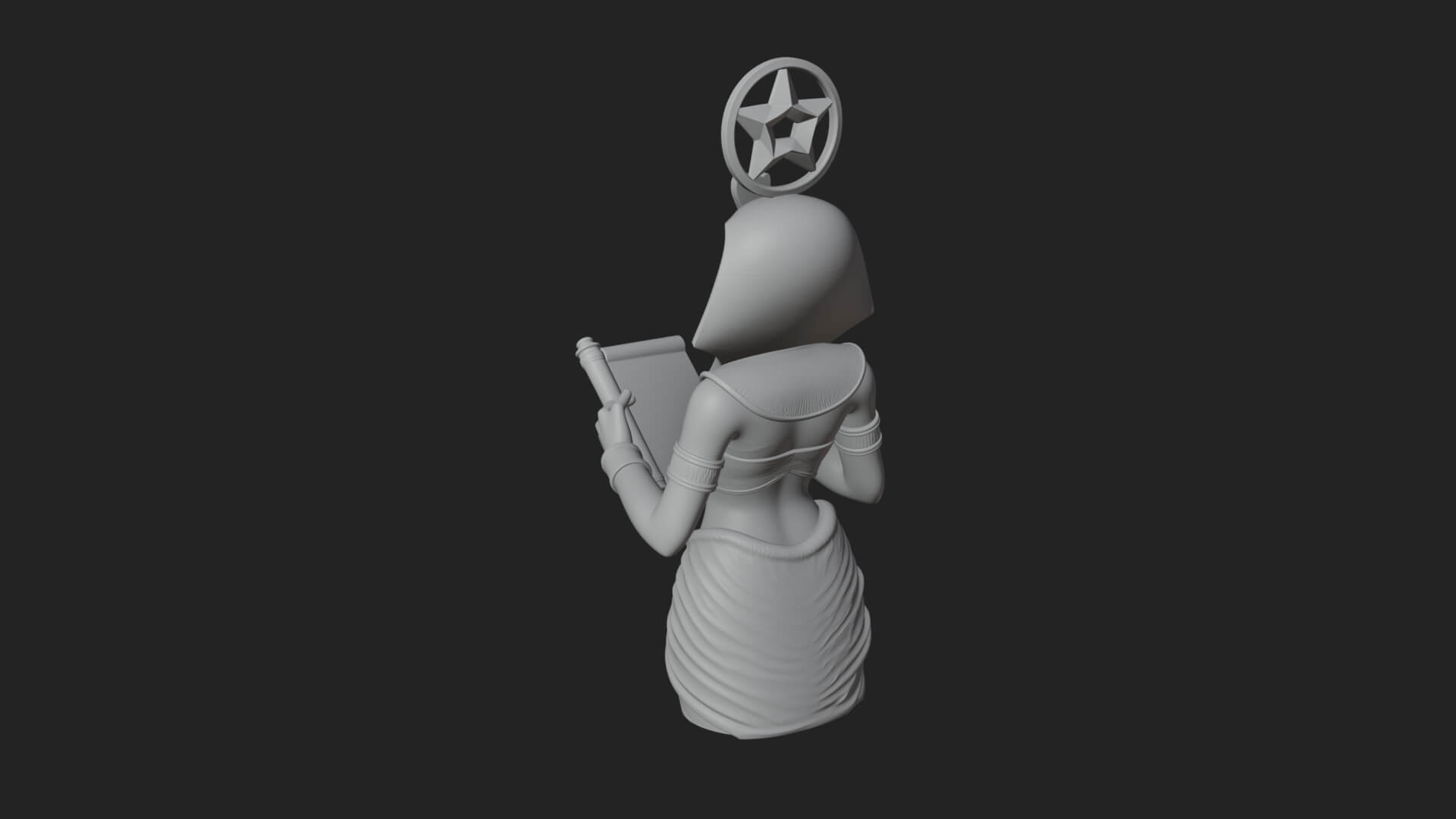 Star Disc Egyptian Goddess Statue Design 2 3D Print Model 3D Model