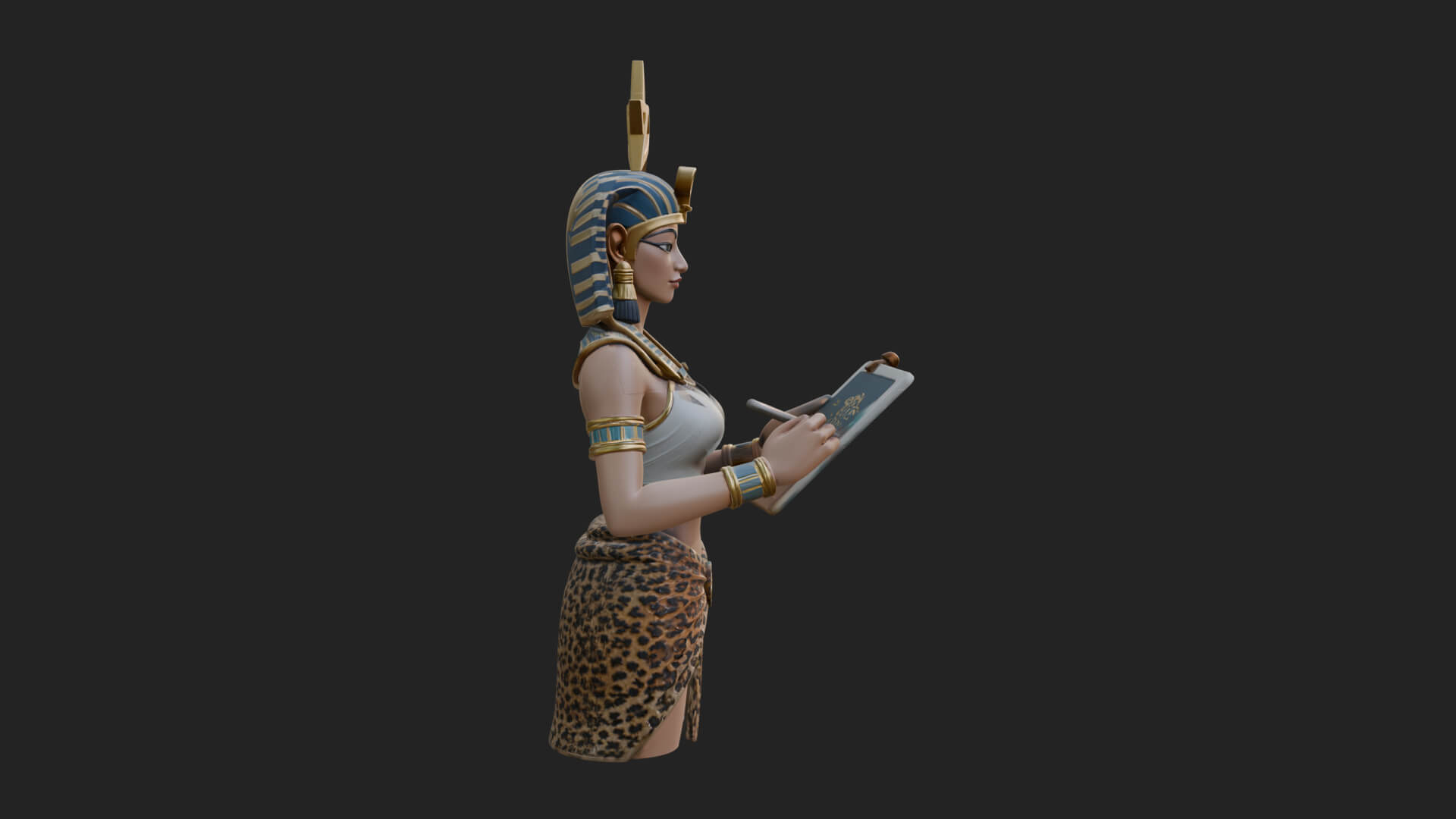 Star Disc Egyptian Goddess Statue Design 3 3D Print Model 3D Model