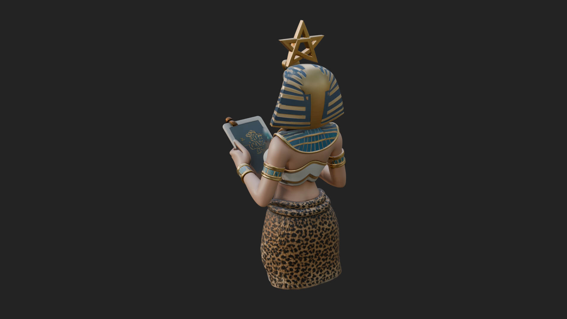Star Disc Egyptian Goddess Statue Design 3 3D Print Model 3D Model
