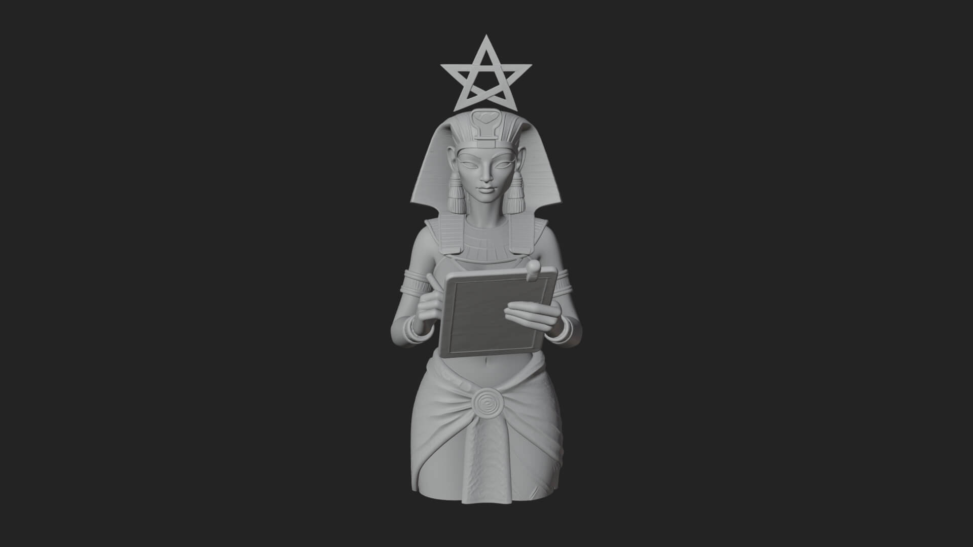 Star Disc Egyptian Goddess Statue Design 3 3D Print Model 3D Model
