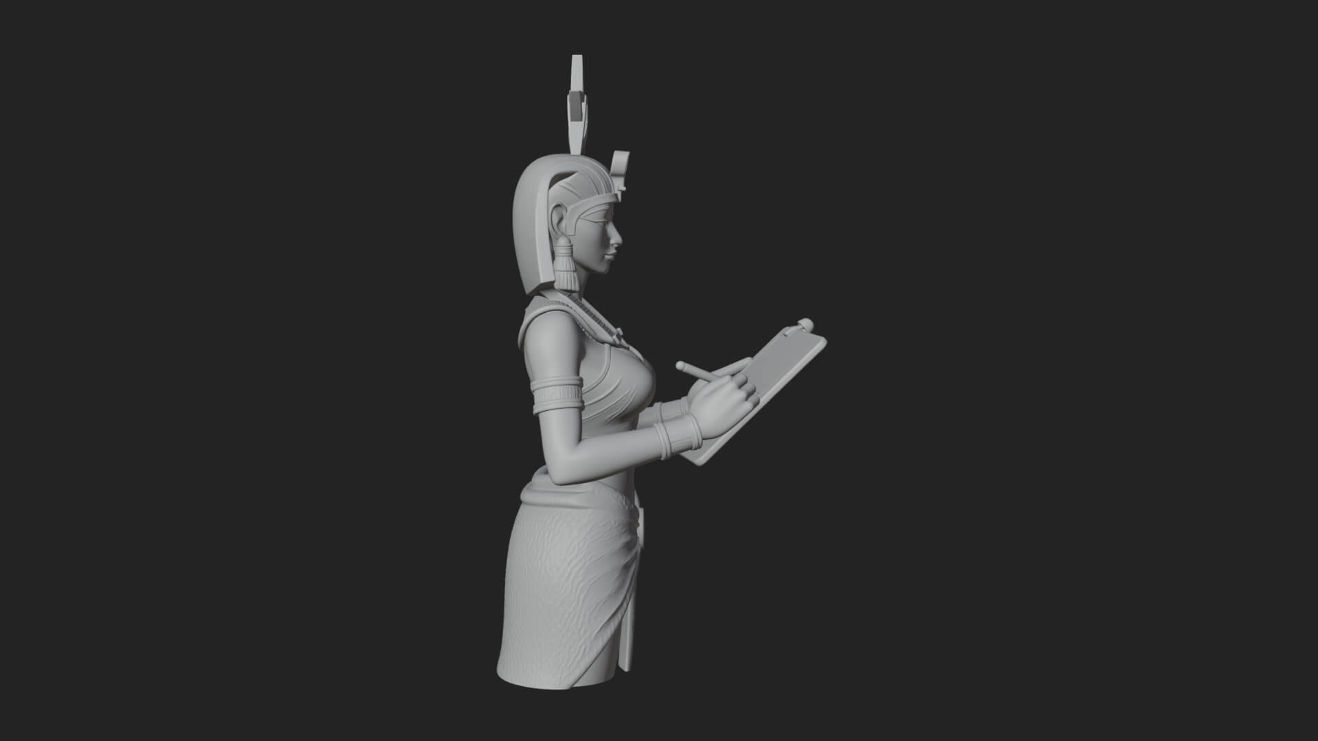 Star Disc Egyptian Goddess Statue Design 3 3D Print Model 3D Model