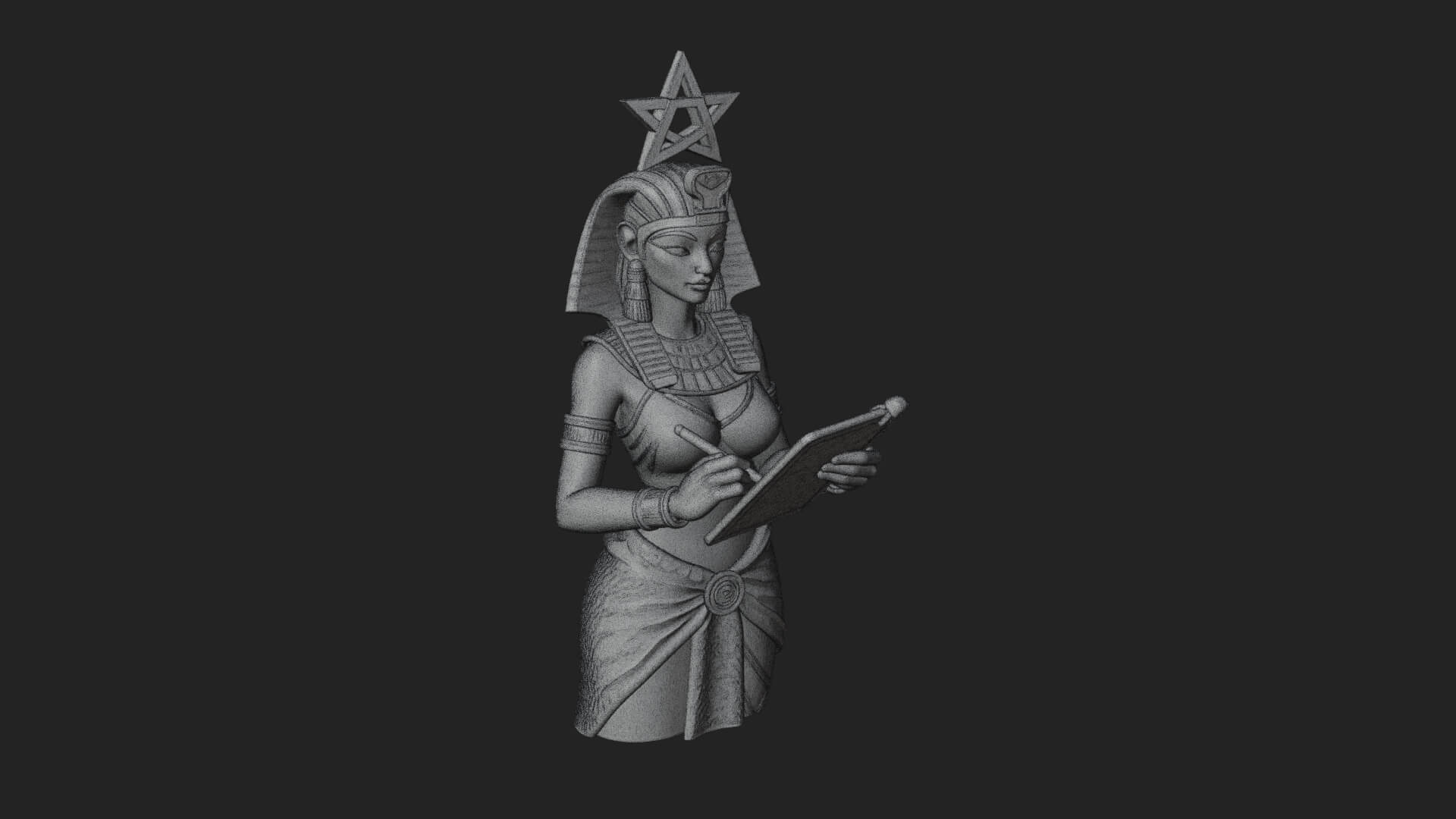 Star Disc Egyptian Goddess Statue Design 3 3D Print Model 3D Model