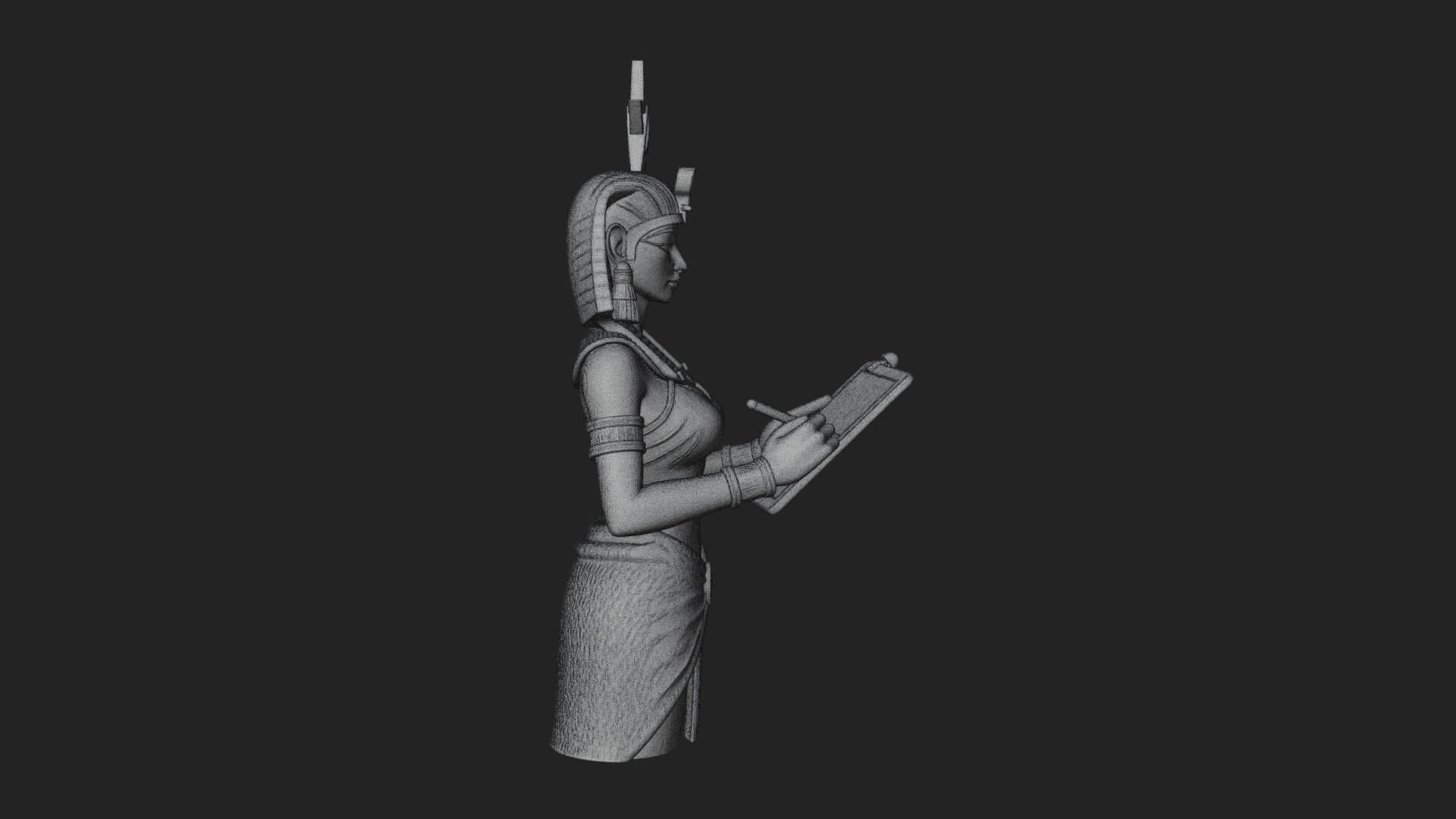 Star Disc Egyptian Goddess Statue Design 3 3D Print Model 3D Model