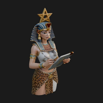 Star Disc Egyptian Goddess Statue Design 3 3D Print Model