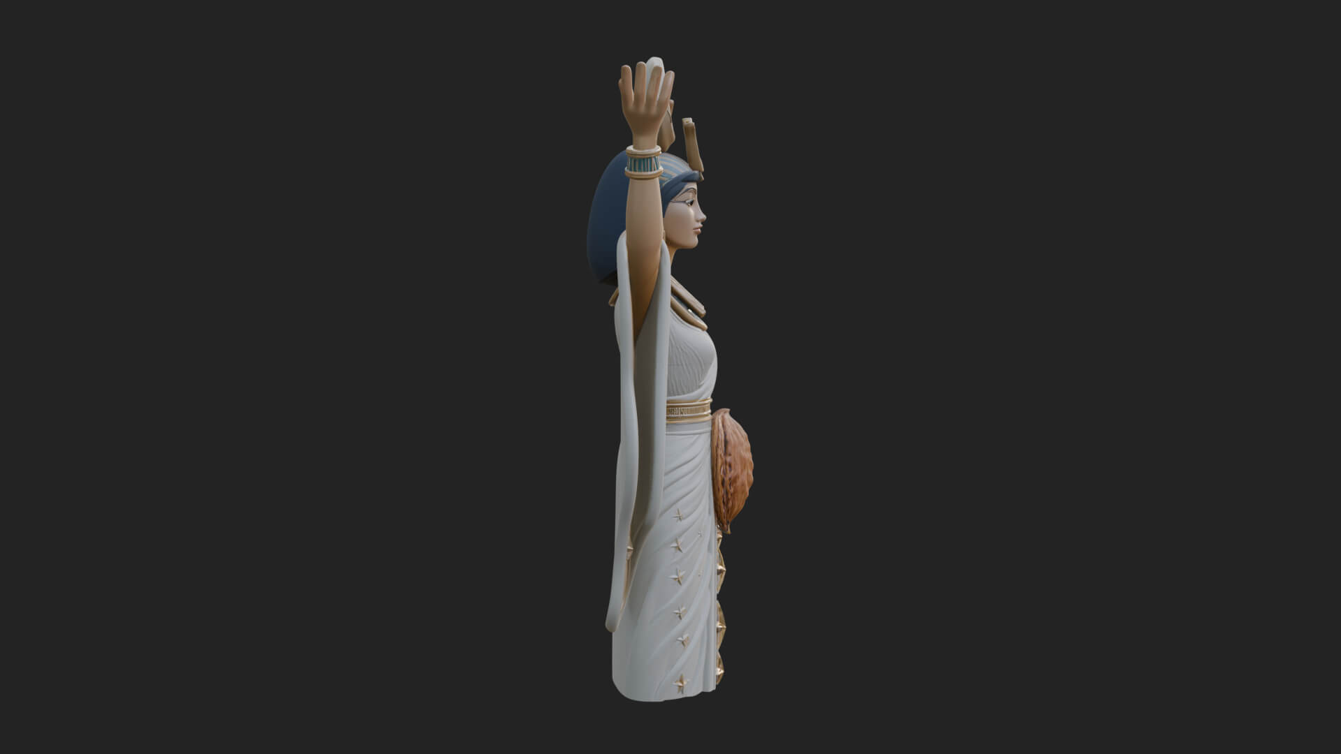 Star Disc Egyptian Goddess Statue Design 4 3D Print Model 3D Model