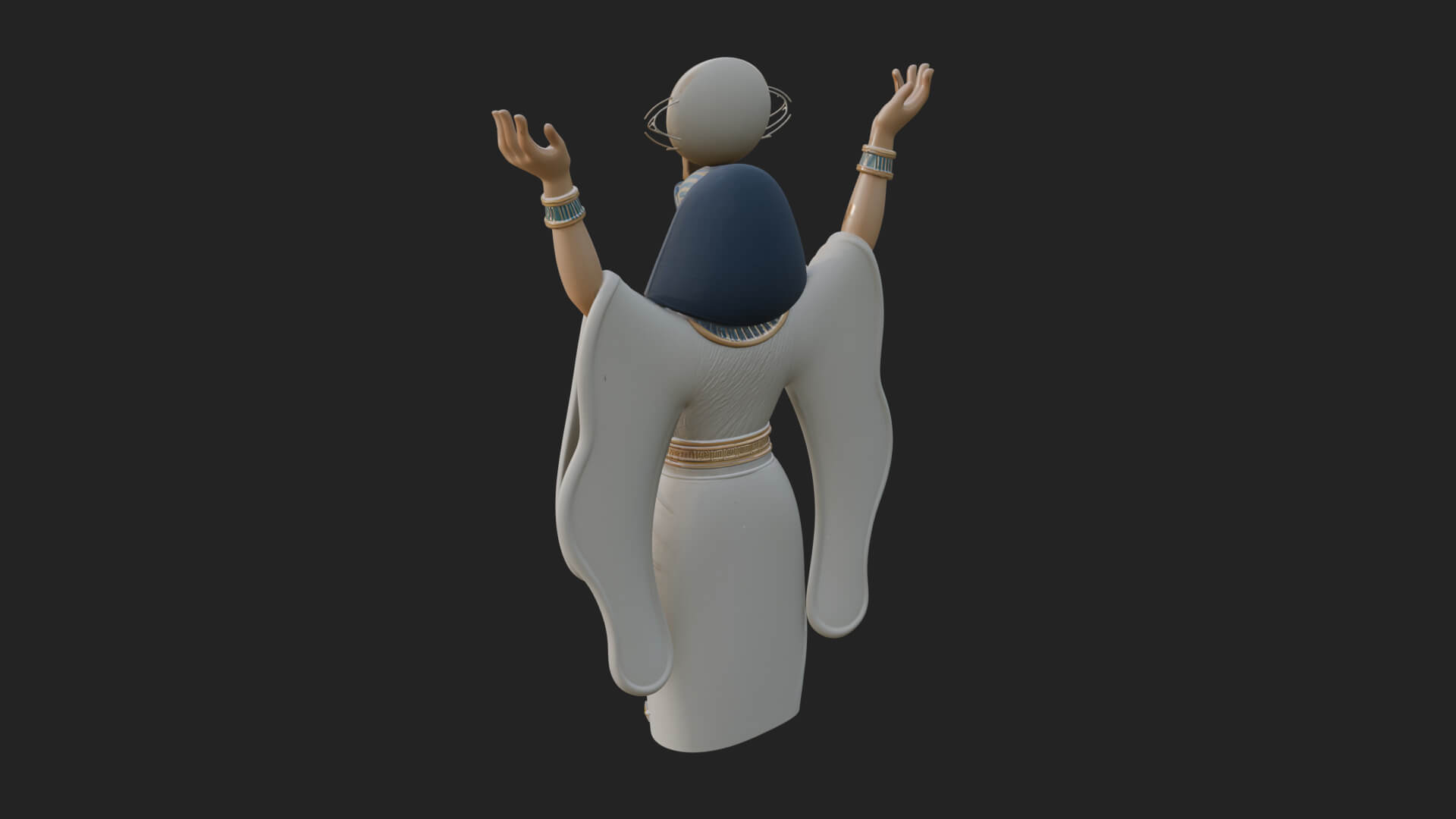 Star Disc Egyptian Goddess Statue Design 4 3D Print Model 3D Model