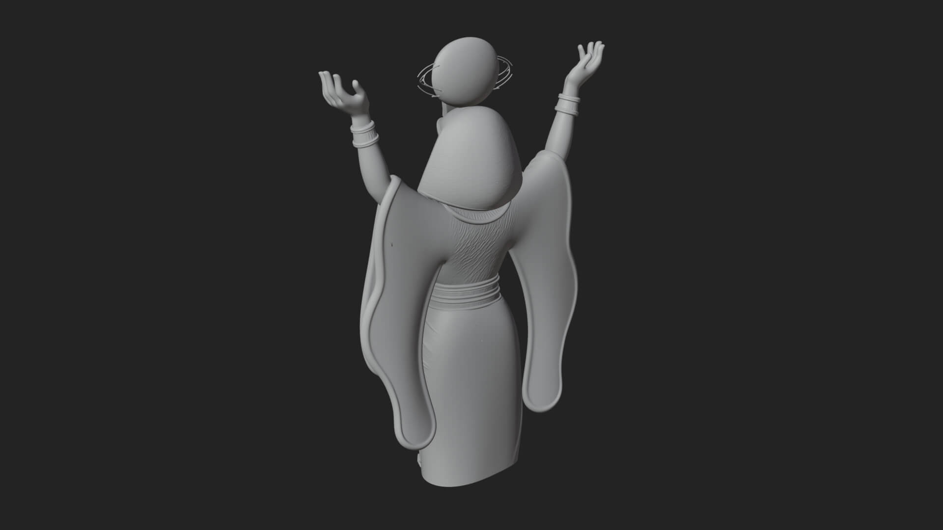 Star Disc Egyptian Goddess Statue Design 4 3D Print Model 3D Model