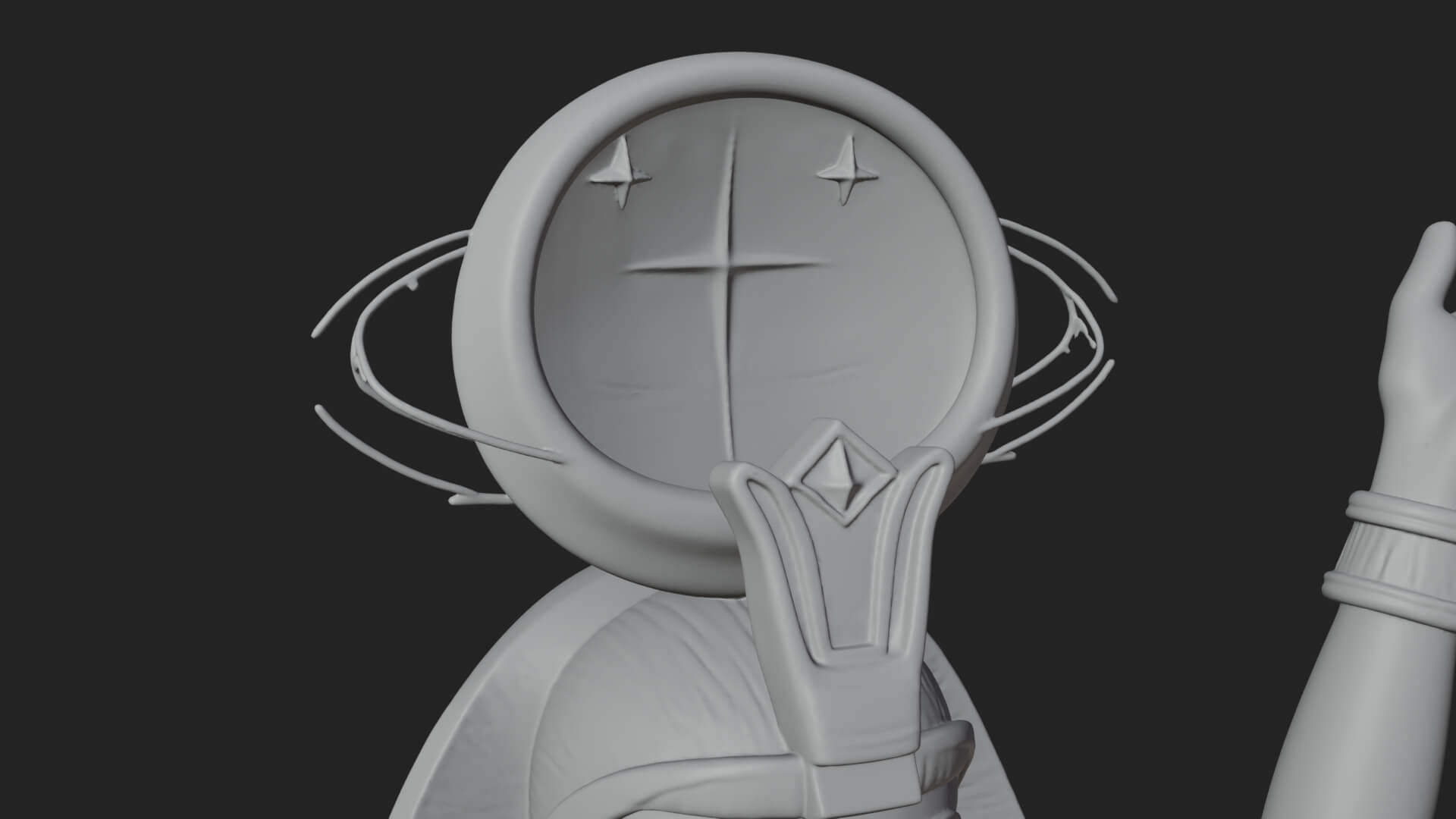 Star Disc Egyptian Goddess Statue Design 4 3D Print Model 3D Model