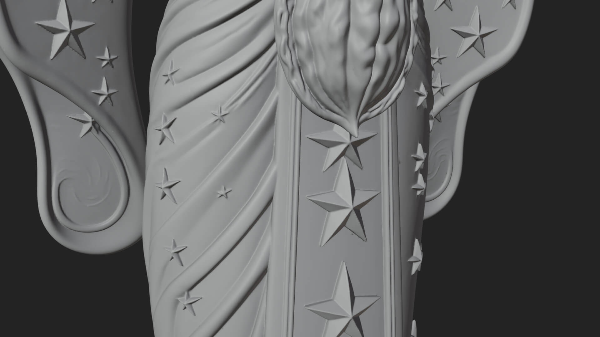 Star Disc Egyptian Goddess Statue Design 4 3D Print Model 3D Model
