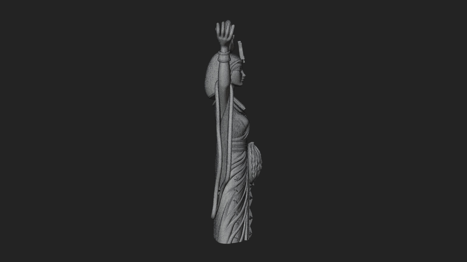Star Disc Egyptian Goddess Statue Design 4 3D Print Model 3D Model