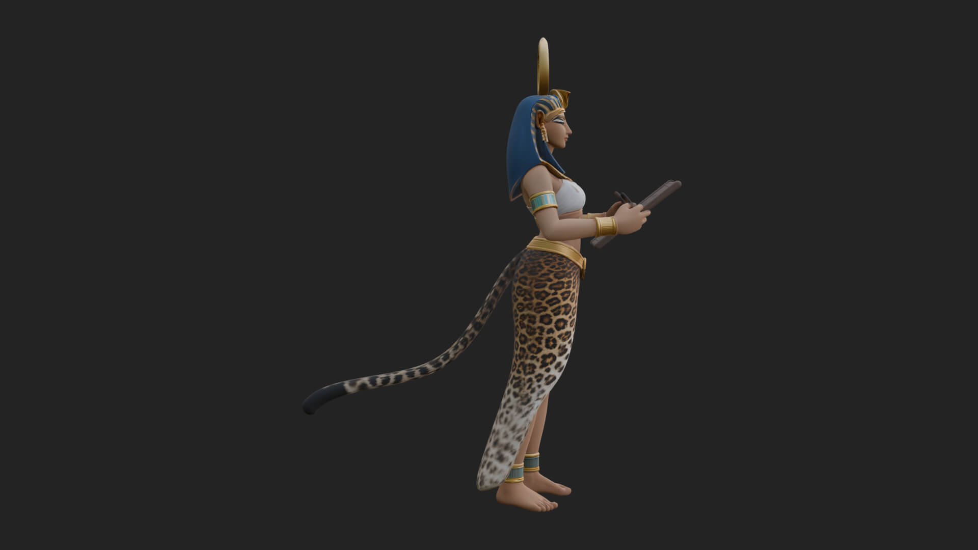 Star Disc Egyptian Goddess Statue Design 5 3D Print Model 3D Model