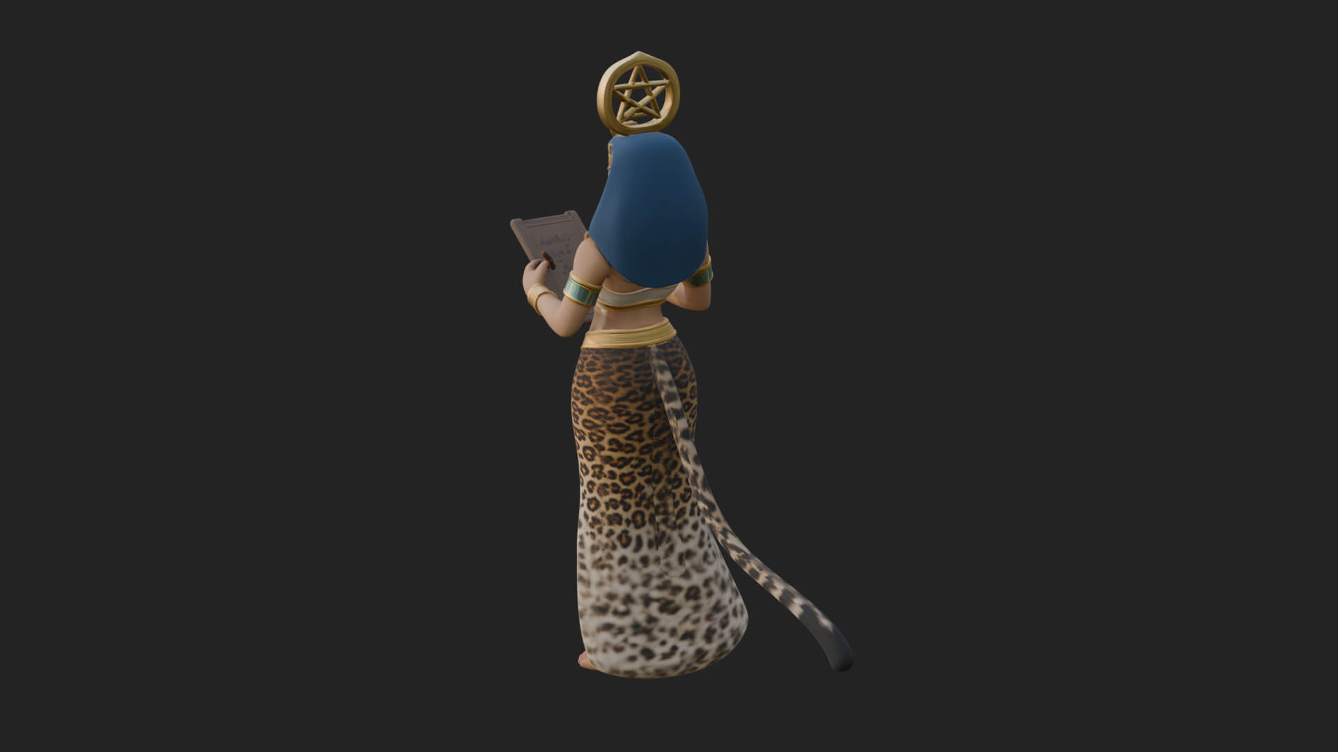 Star Disc Egyptian Goddess Statue Design 5 3D Print Model 3D Model