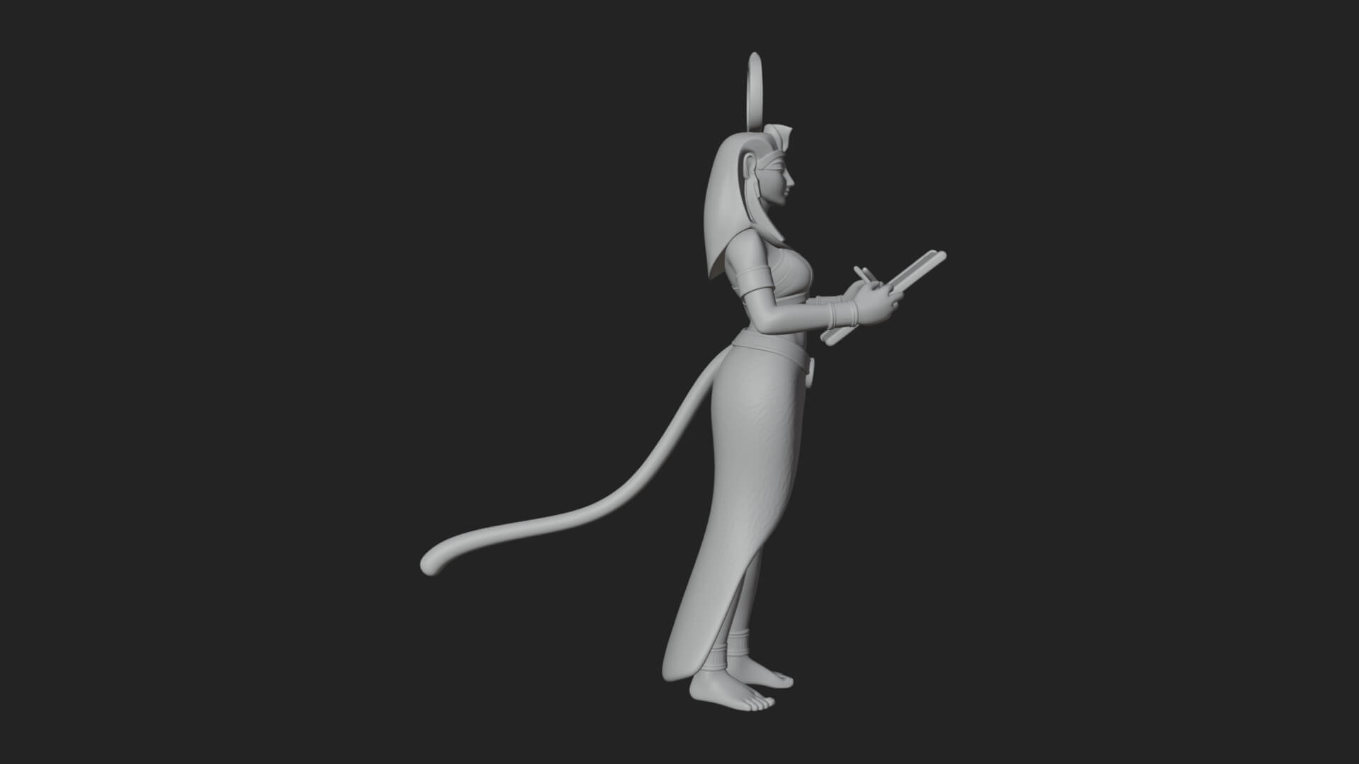 Star Disc Egyptian Goddess Statue Design 5 3D Print Model 3D Model