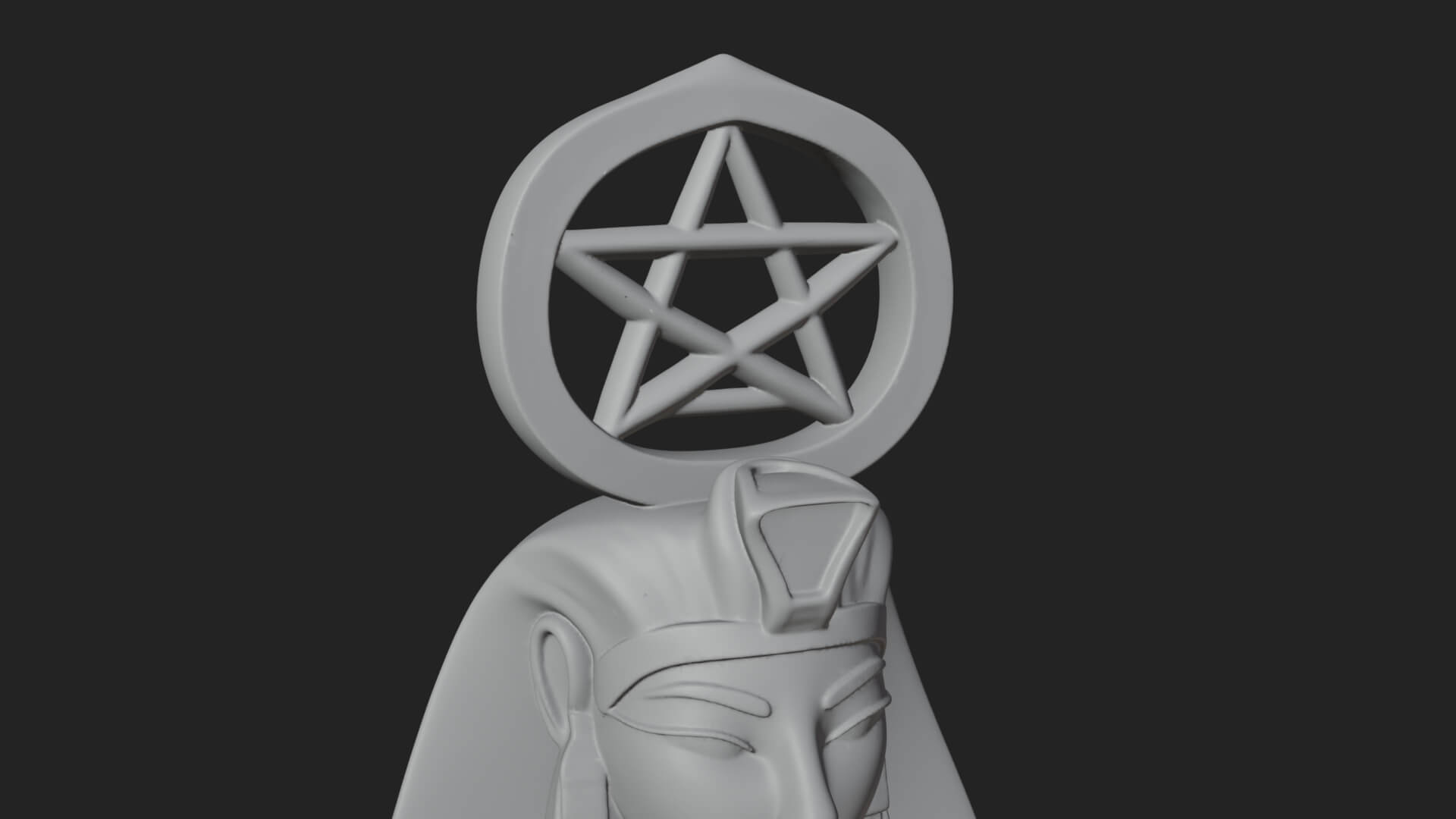 Star Disc Egyptian Goddess Statue Design 5 3D Print Model 3D Model