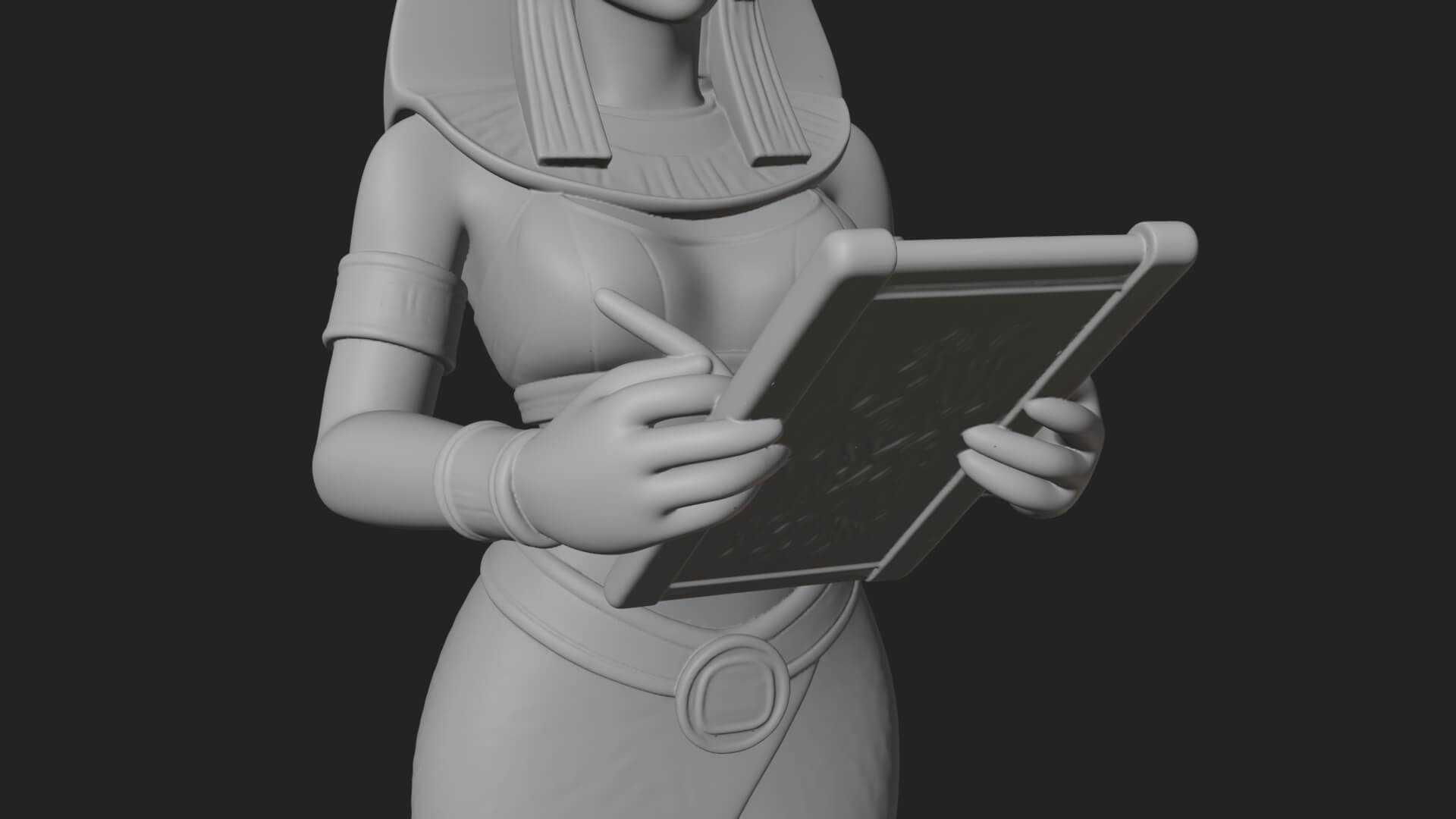 Star Disc Egyptian Goddess Statue Design 5 3D Print Model 3D Model