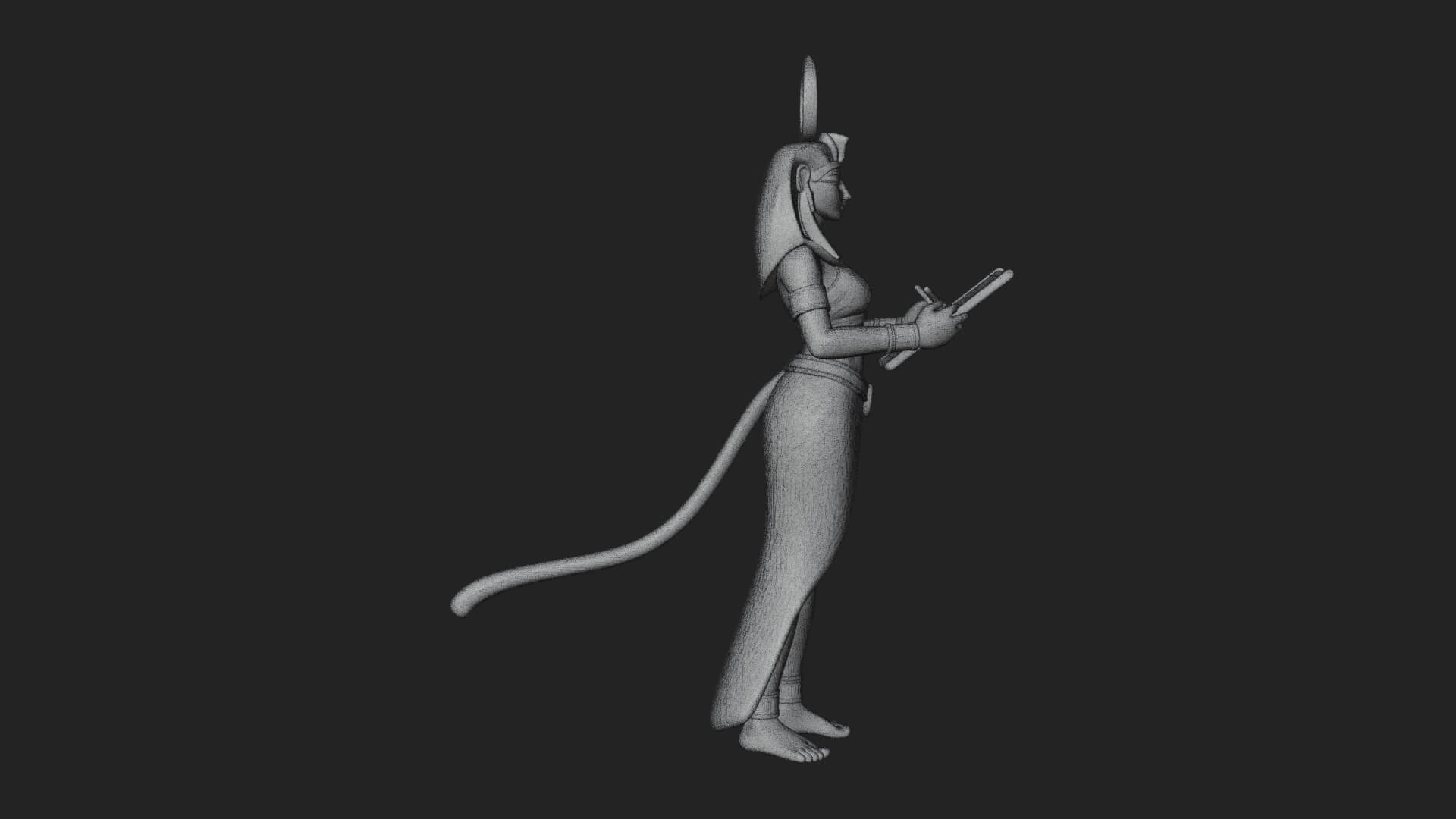 Star Disc Egyptian Goddess Statue Design 5 3D Print Model 3D Model