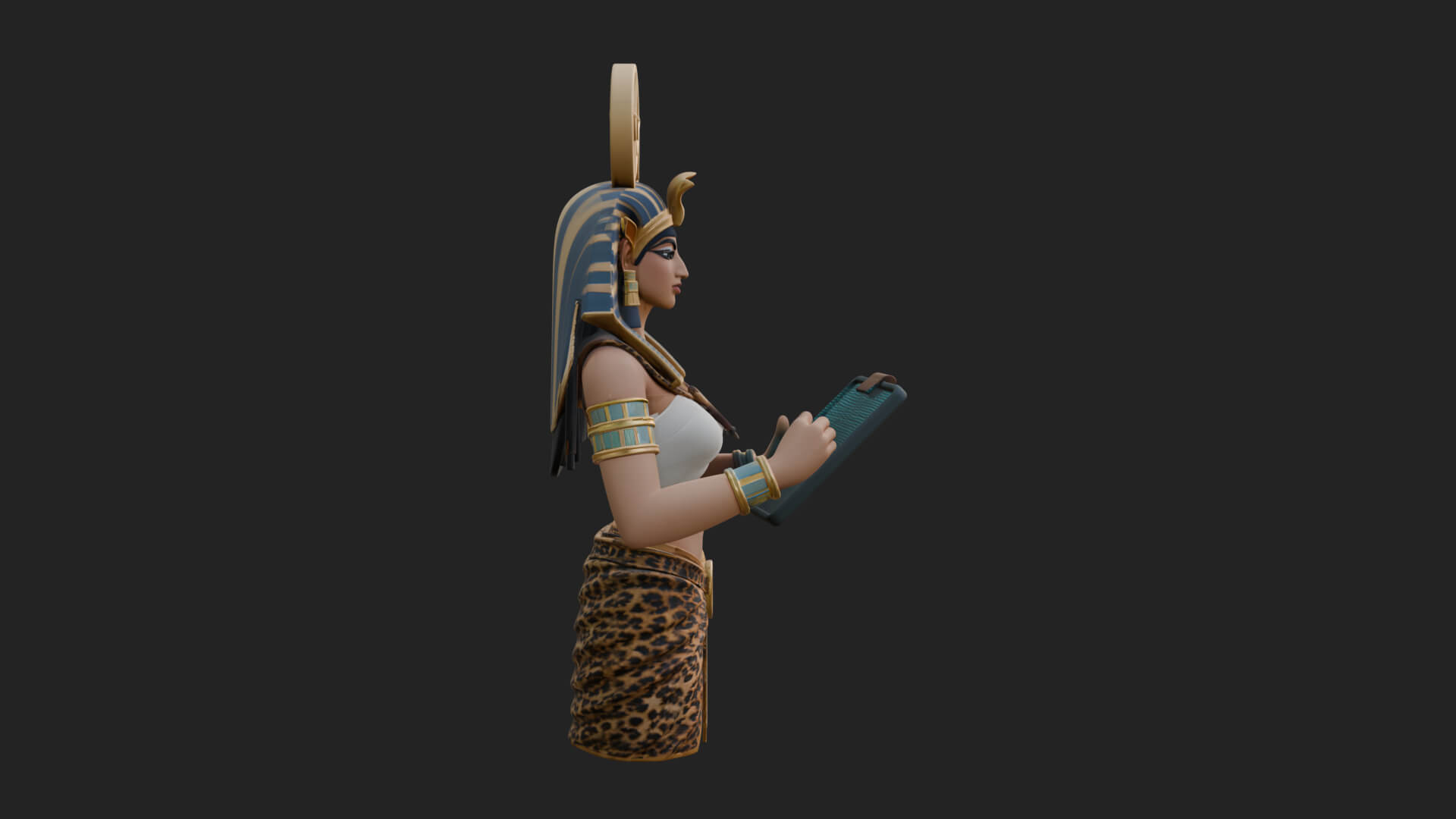 Star Disc Egyptian Goddess Statue Design 6 3D Print Model 3D Model