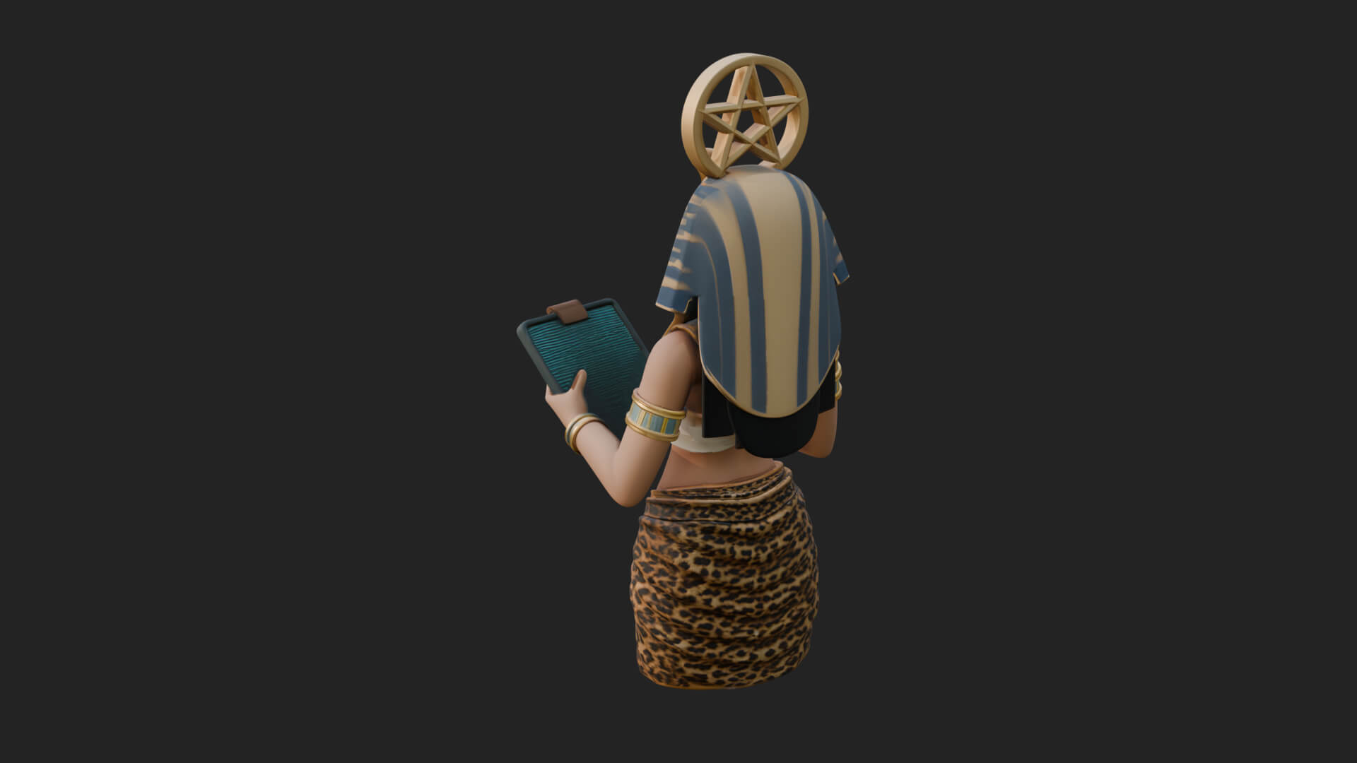 Star Disc Egyptian Goddess Statue Design 6 3D Print Model 3D Model