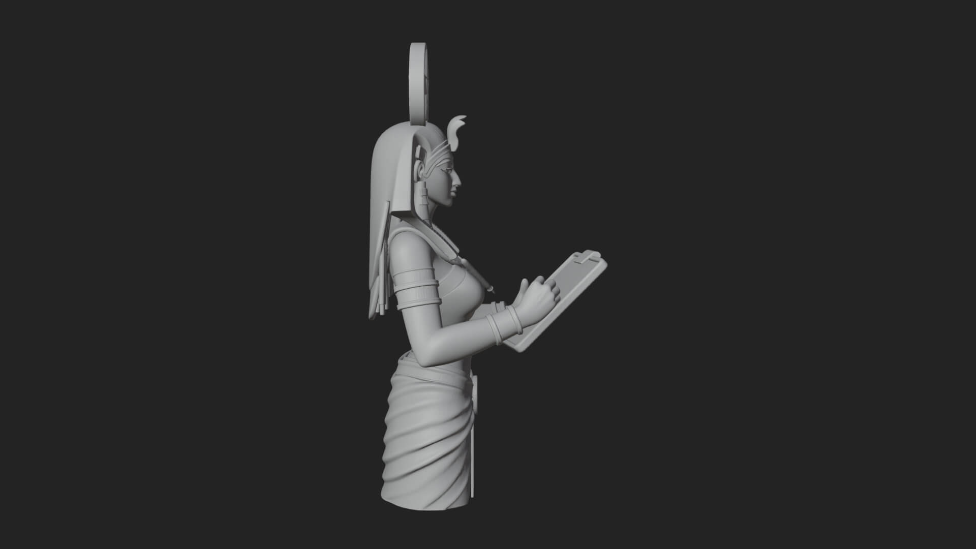 Star Disc Egyptian Goddess Statue Design 6 3D Print Model 3D Model