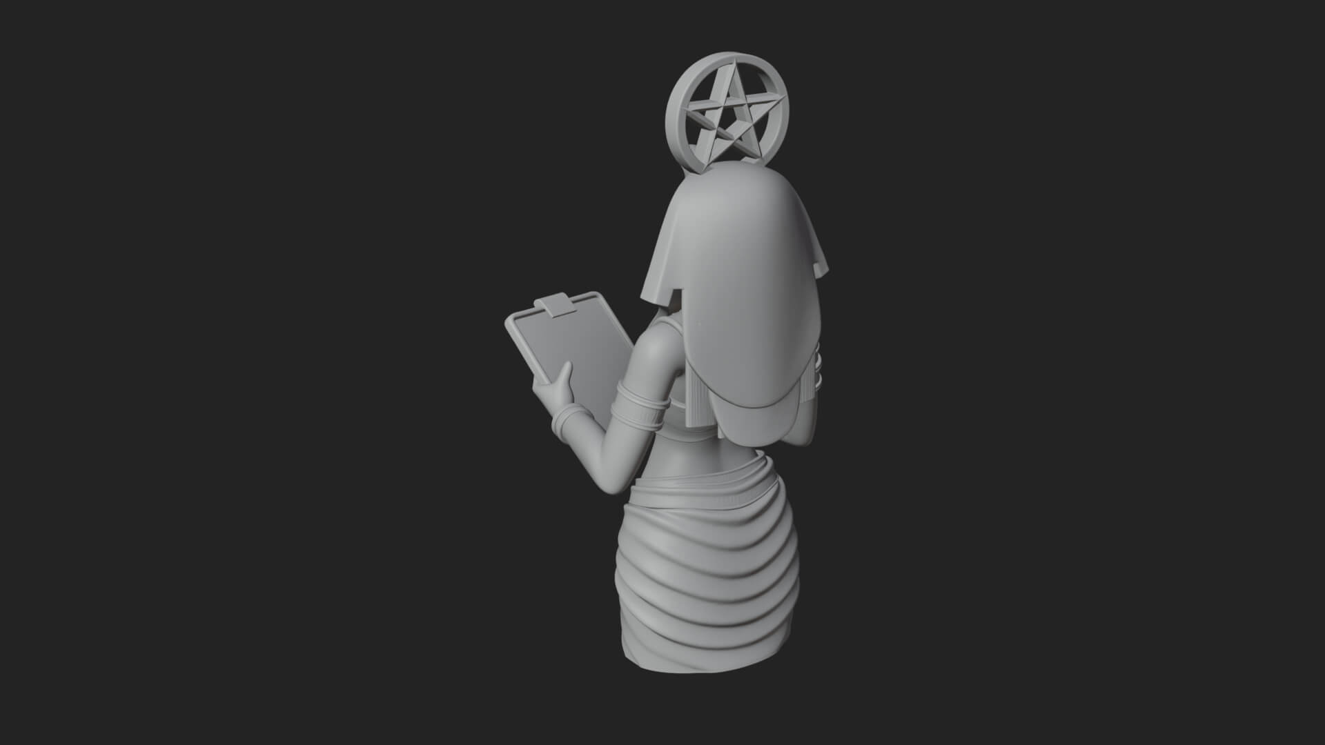 Star Disc Egyptian Goddess Statue Design 6 3D Print Model 3D Model