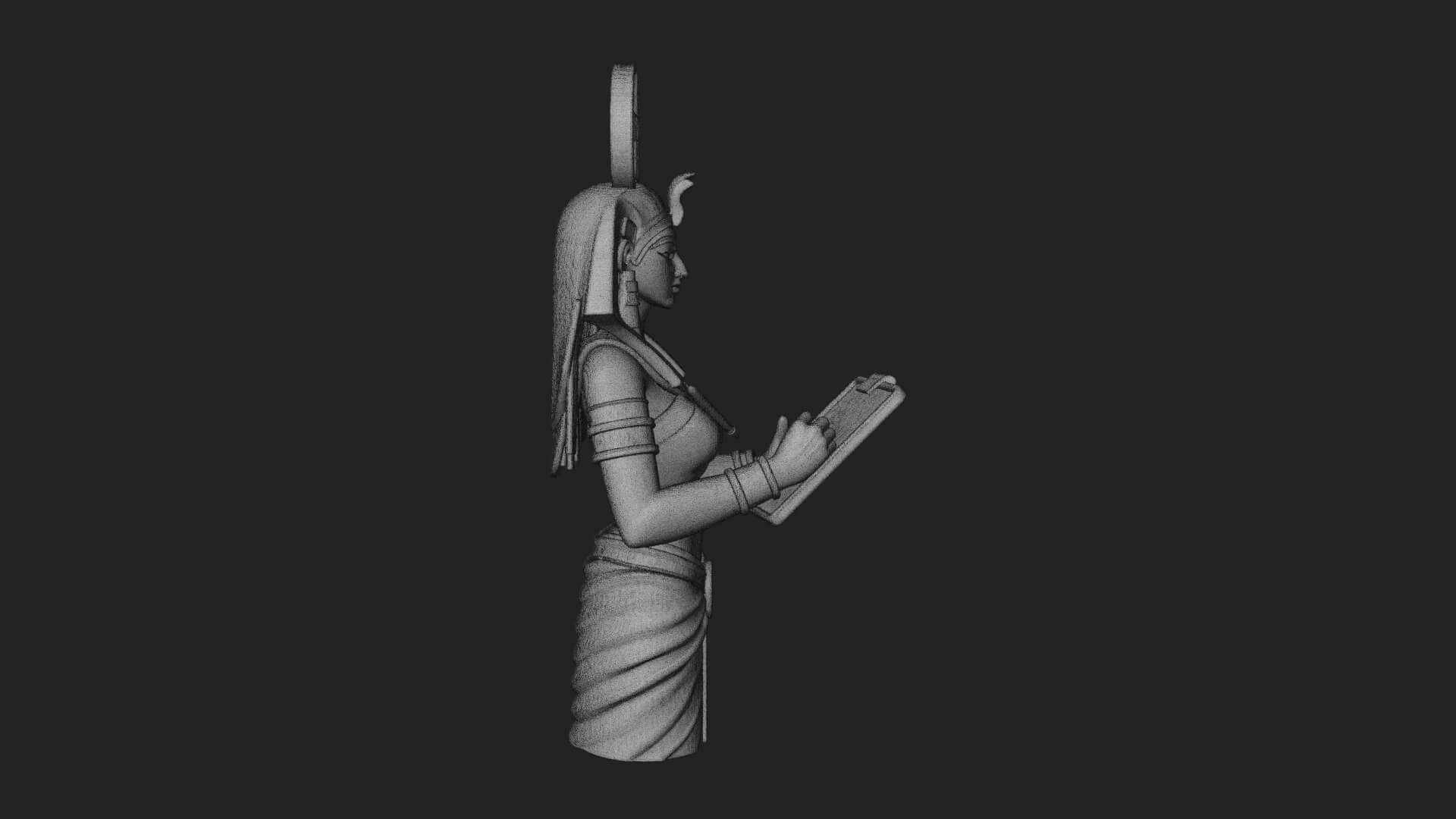 Star Disc Egyptian Goddess Statue Design 6 3D Print Model 3D Model