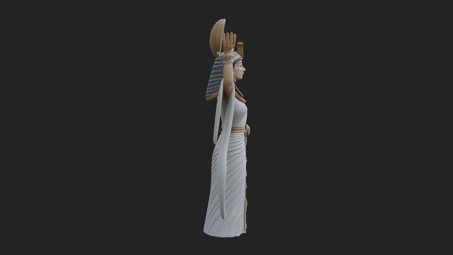 Star Disc Egyptian Goddess Statue Design 7 3D Print Model 3D Model