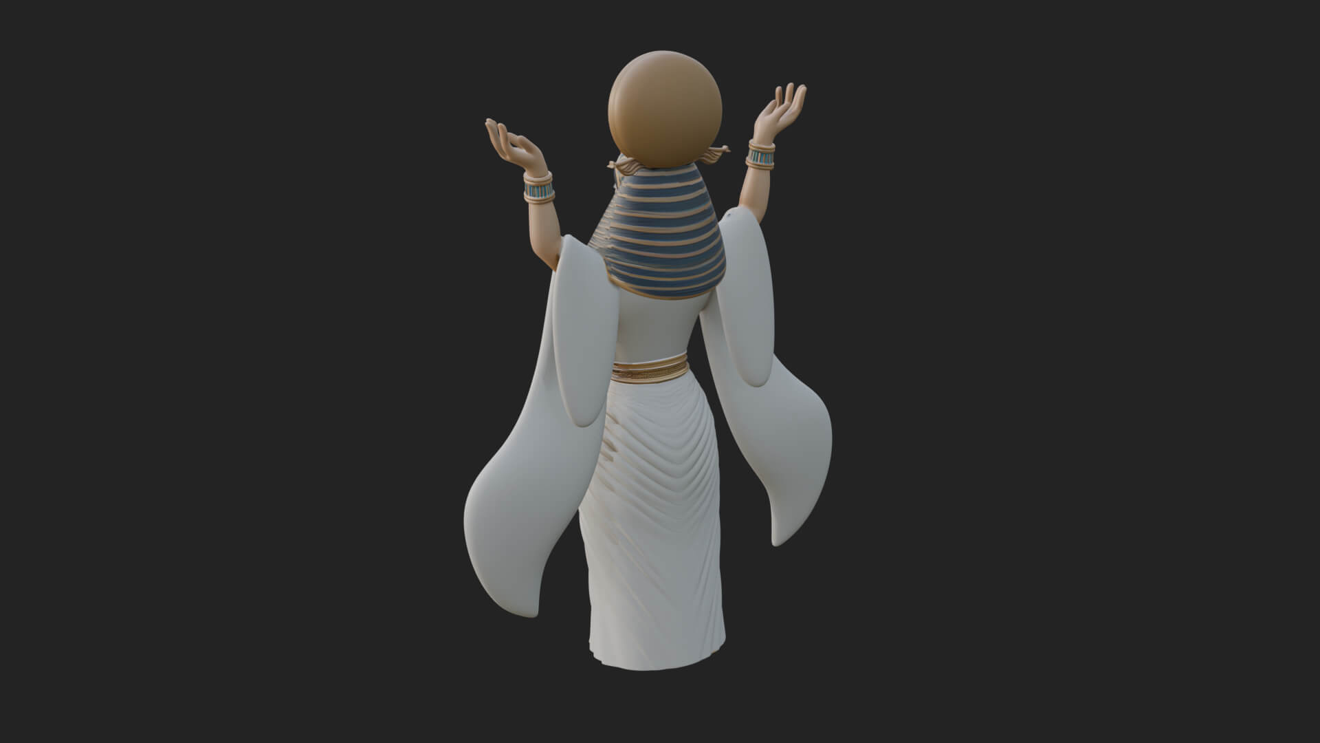 Star Disc Egyptian Goddess Statue Design 7 3D Print Model 3D Model