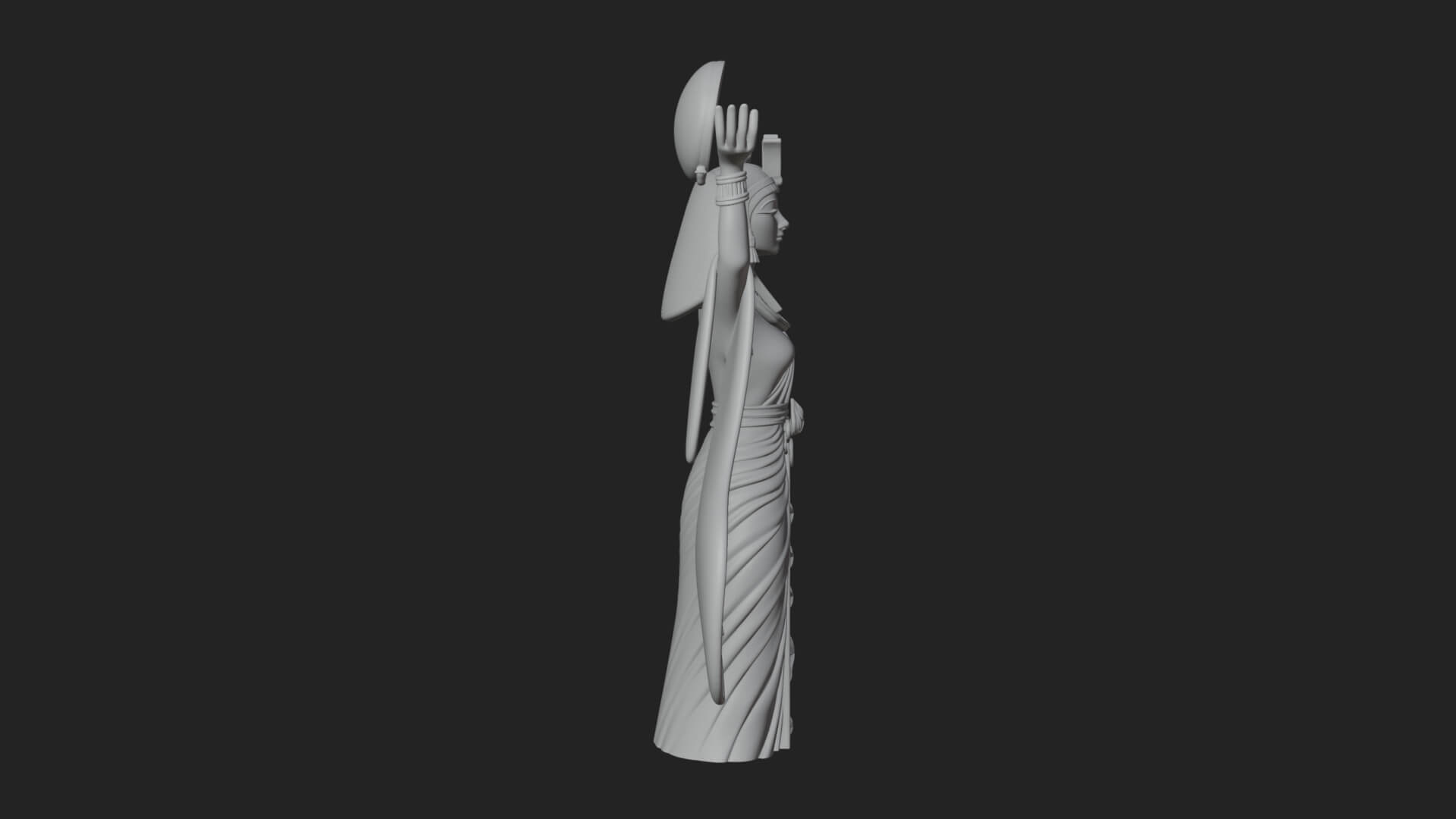 Star Disc Egyptian Goddess Statue Design 7 3D Print Model 3D Model