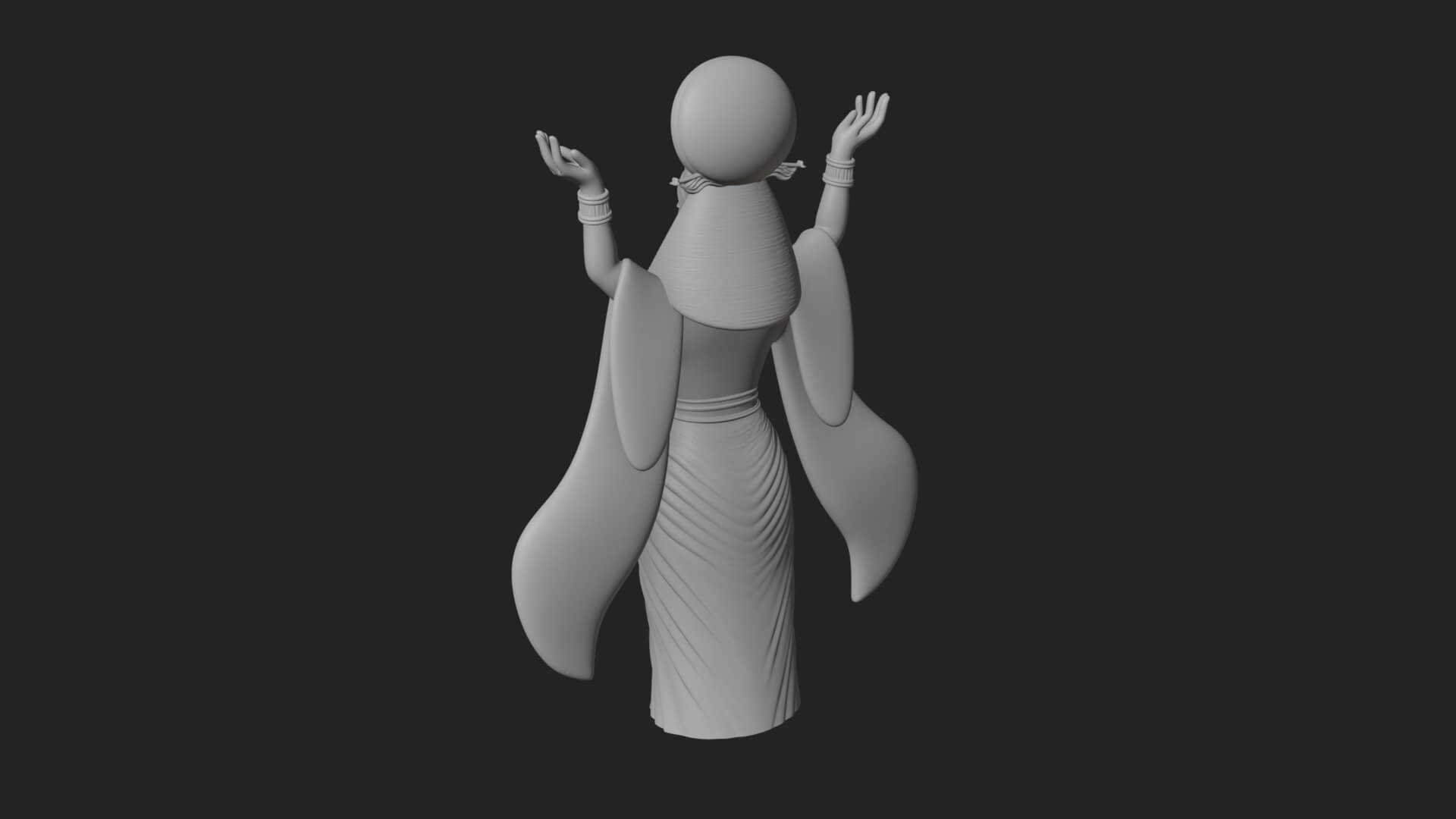 Star Disc Egyptian Goddess Statue Design 7 3D Print Model 3D Model