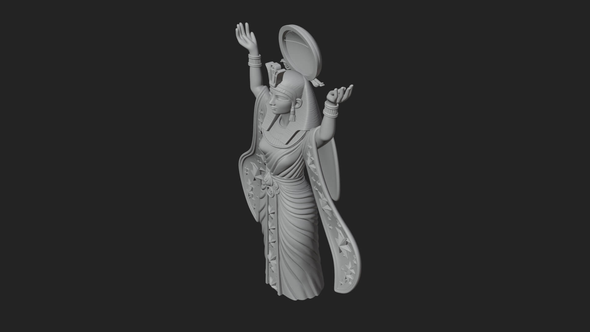 Star Disc Egyptian Goddess Statue Design 7 3D Print Model 3D Model