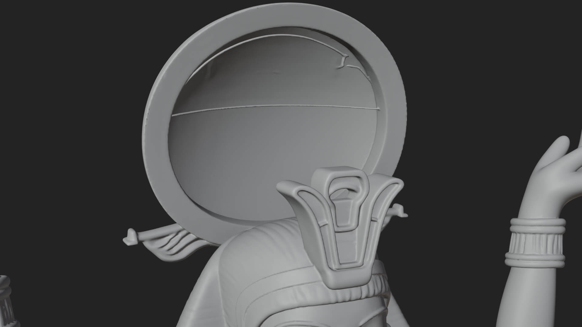 Star Disc Egyptian Goddess Statue Design 7 3D Print Model 3D Model