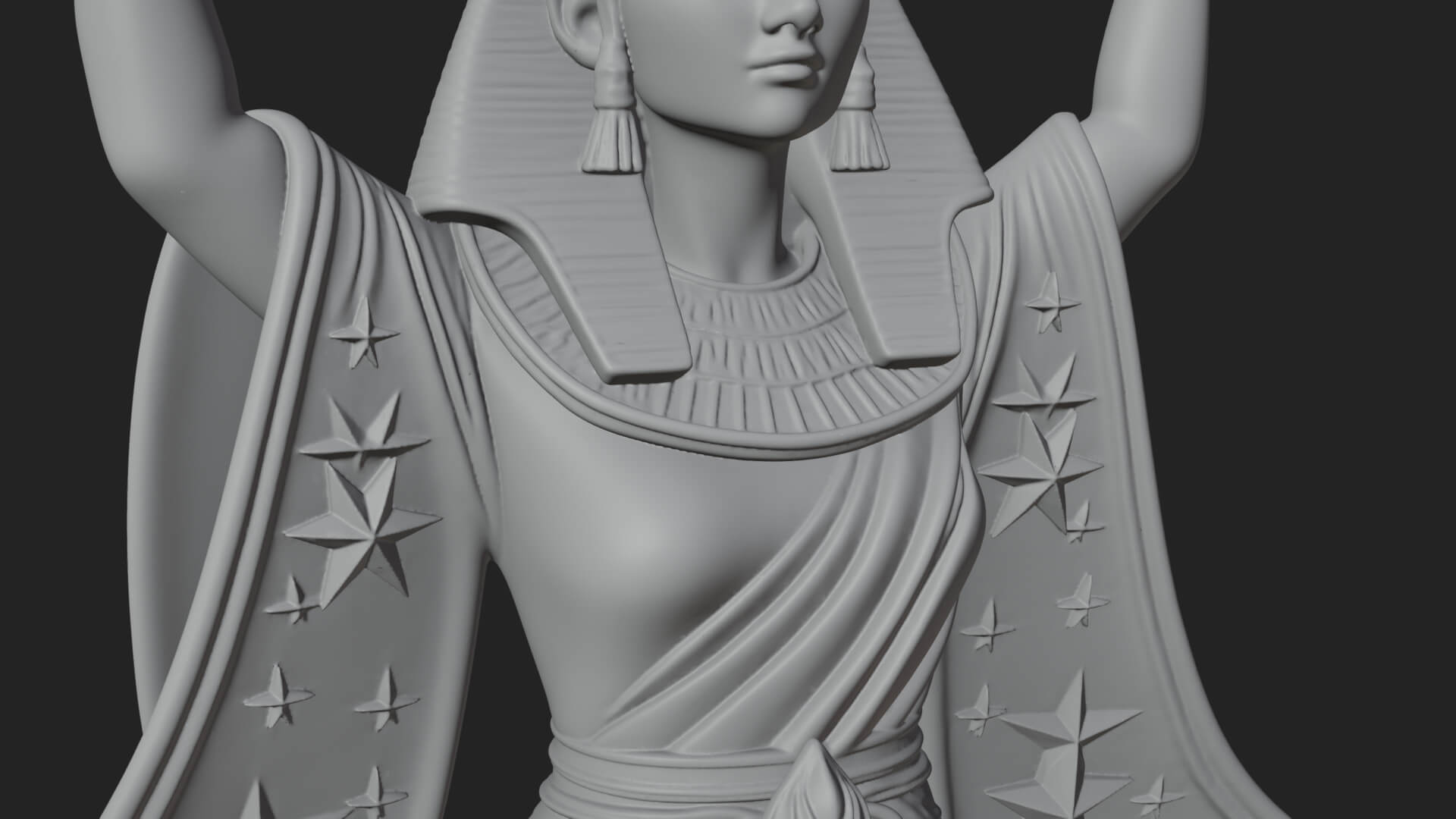 Star Disc Egyptian Goddess Statue Design 7 3D Print Model 3D Model