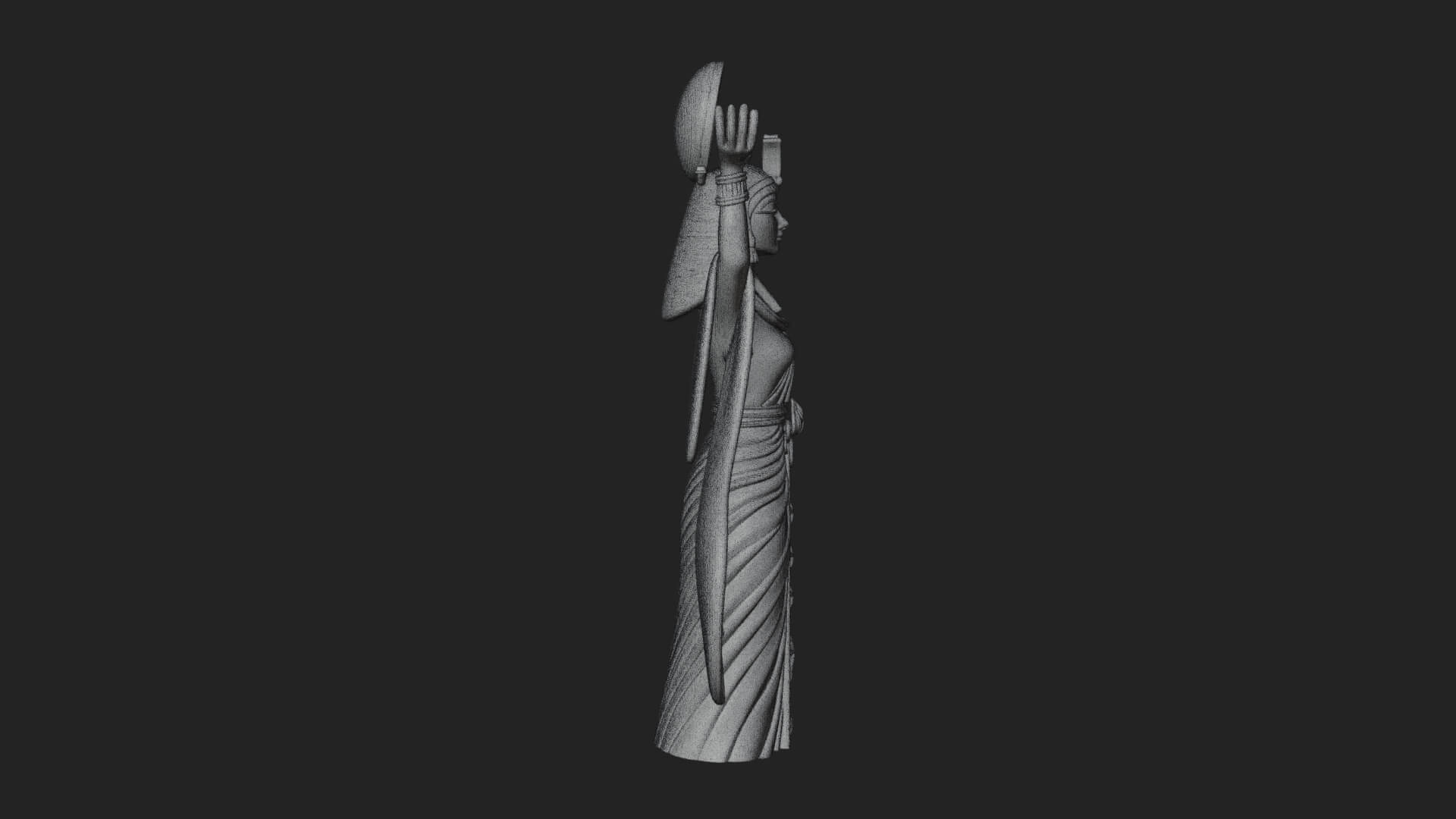 Star Disc Egyptian Goddess Statue Design 7 3D Print Model 3D Model
