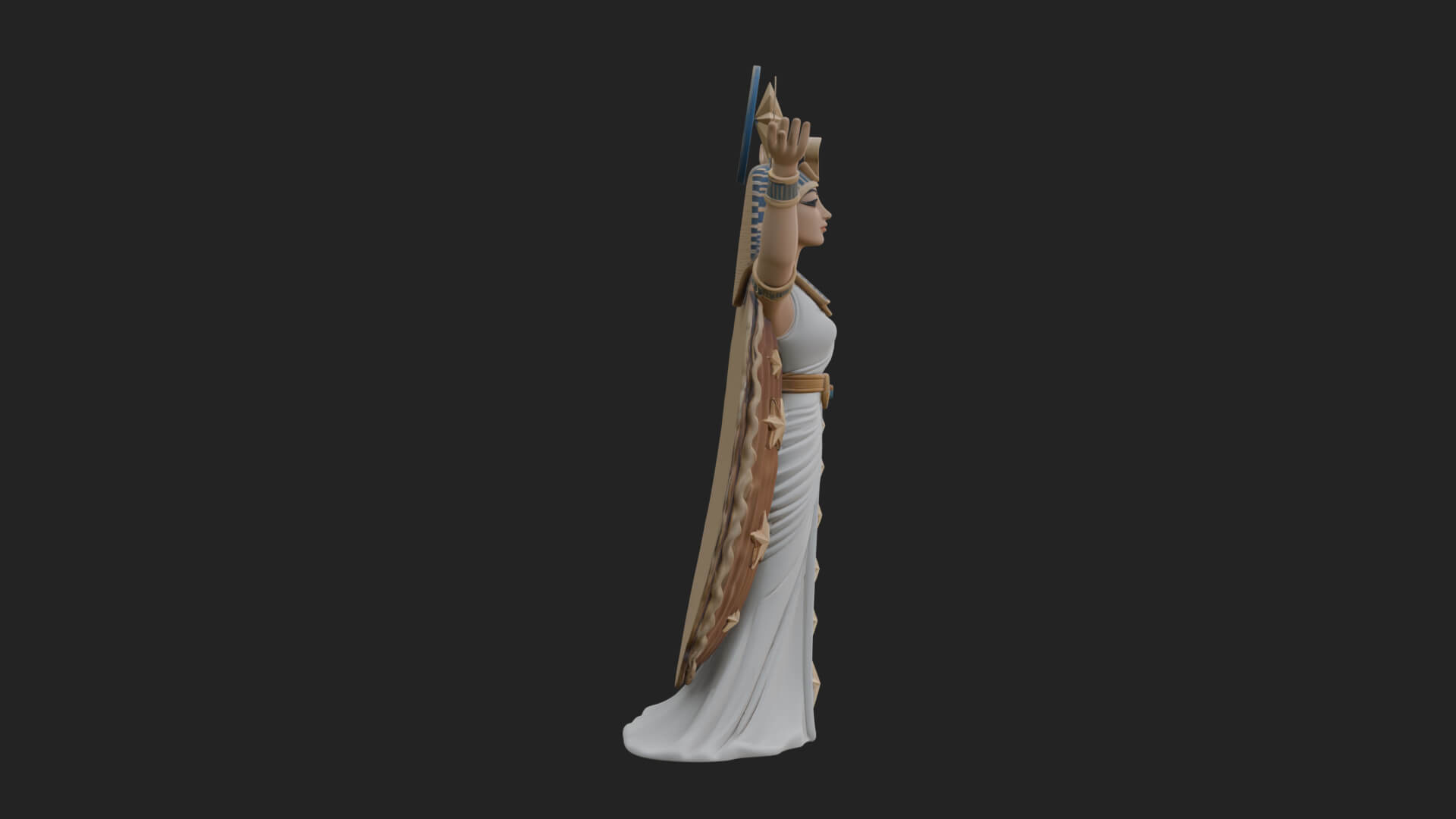 Star Disc Egyptian Goddess Statue Design 8 3D Print Model 3D Model