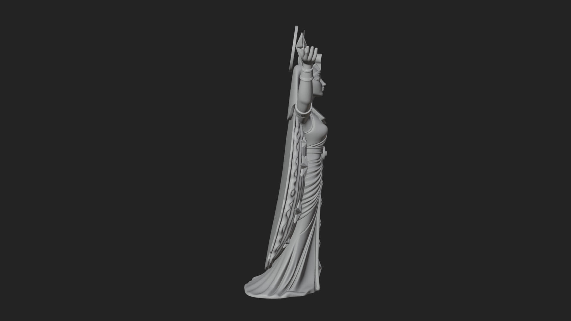 Star Disc Egyptian Goddess Statue Design 8 3D Print Model 3D Model