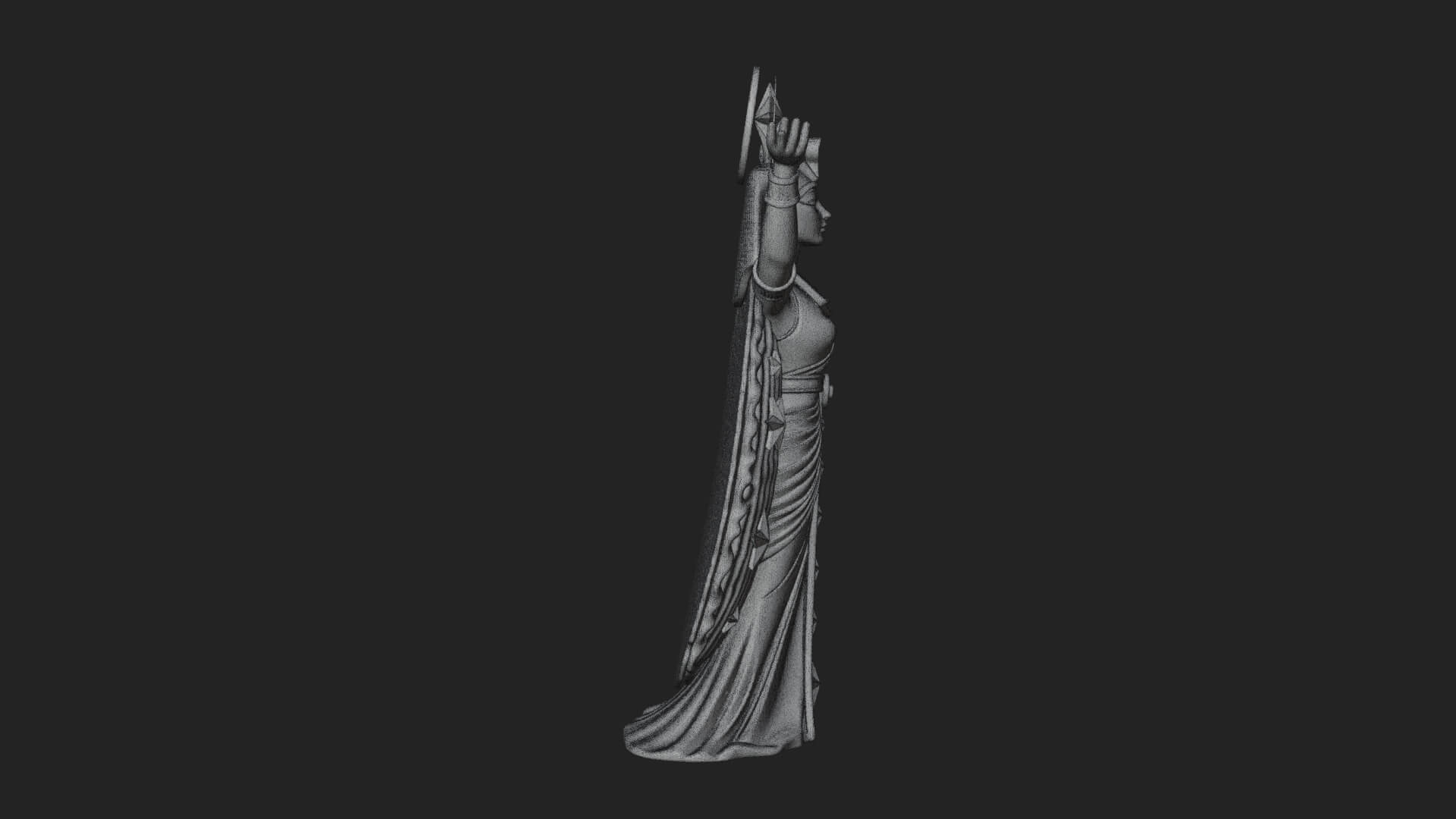 Star Disc Egyptian Goddess Statue Design 8 3D Print Model 3D Model