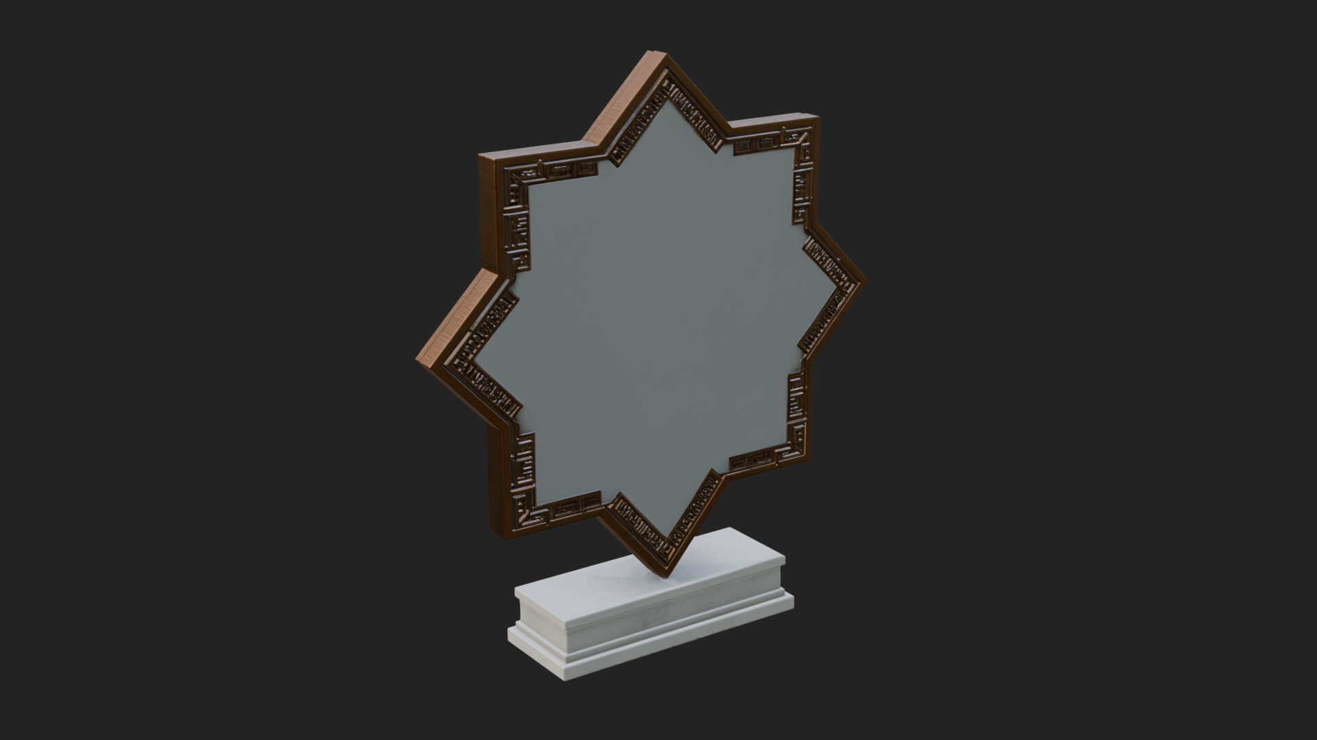 Star Framed Flower Plaque Design 1 3D Print Model 3D Model
