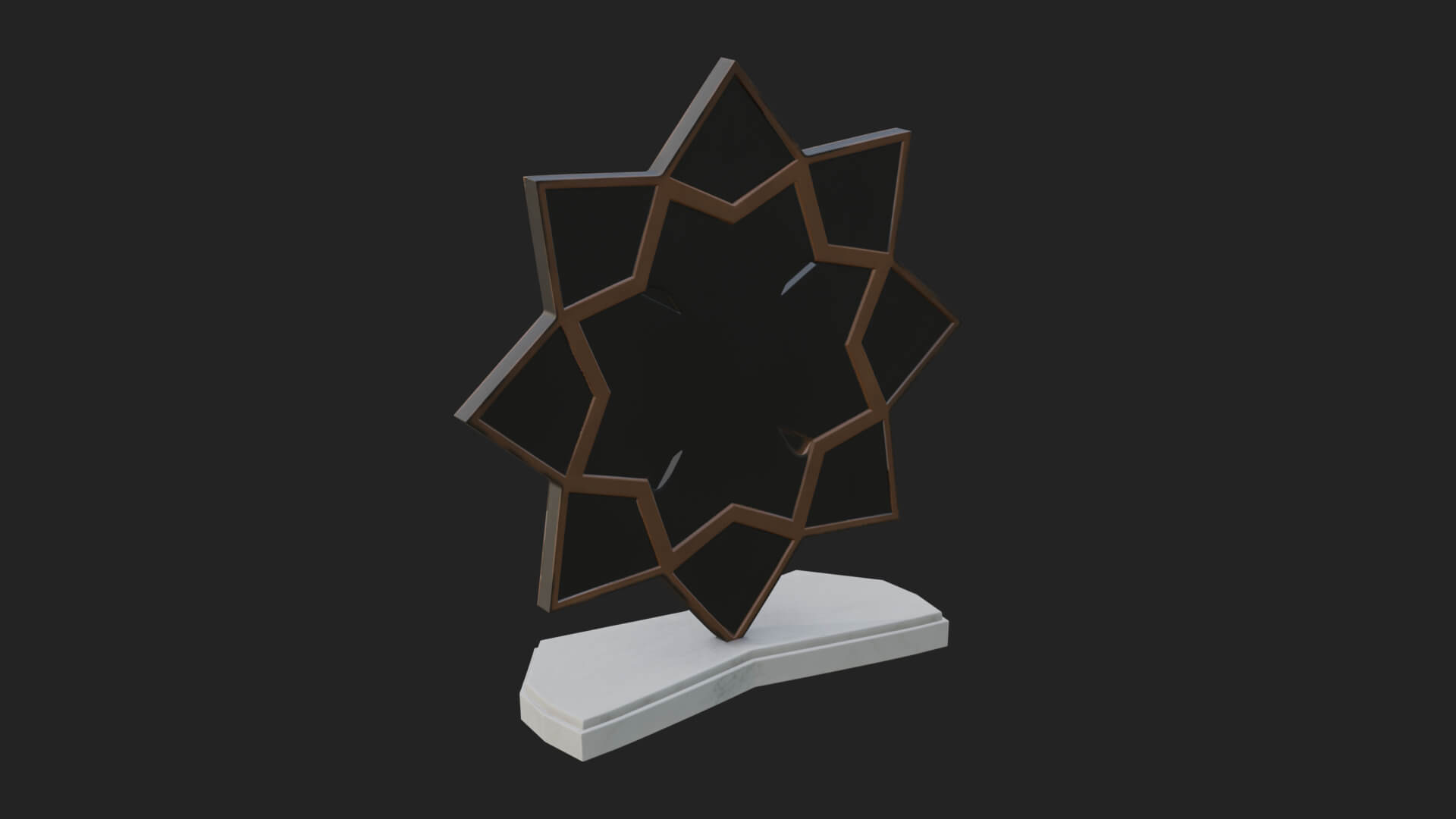 Star Framed Flower Plaque Design 2 3D Print Model 3D Model