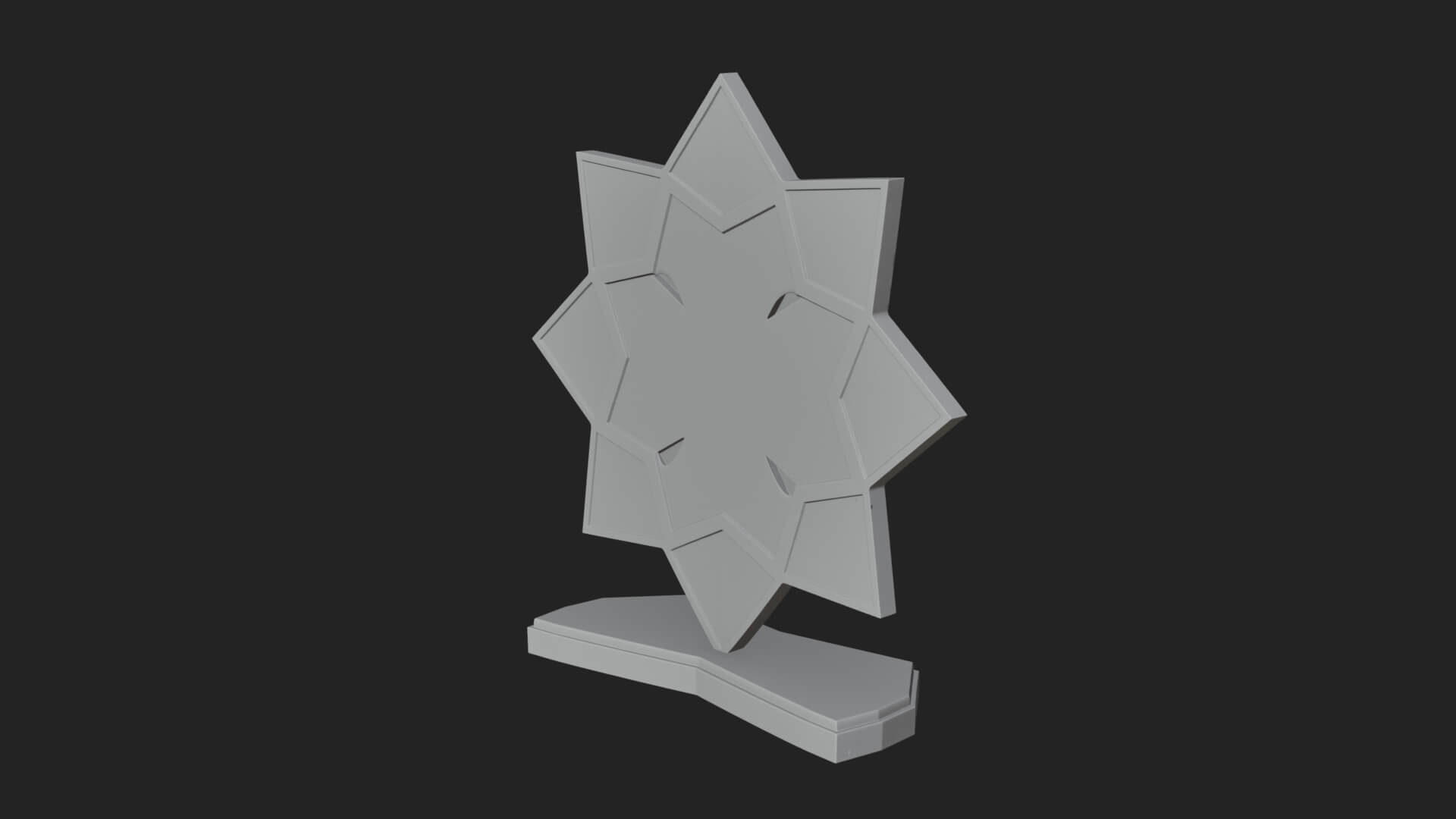 Star Framed Flower Plaque Design 2 3D Print Model 3D Model