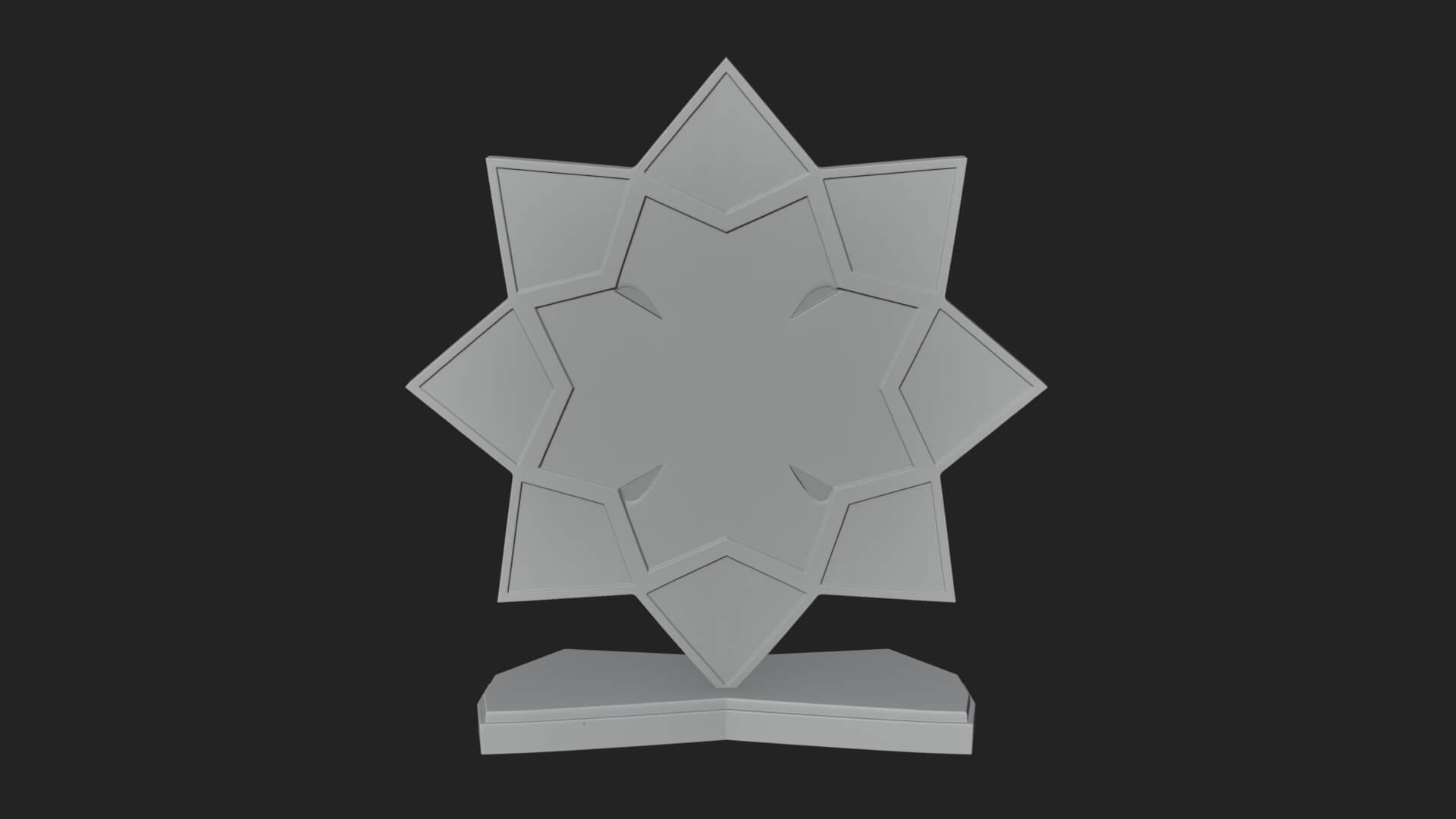 Star Framed Flower Plaque Design 2 3D Print Model 3D Model