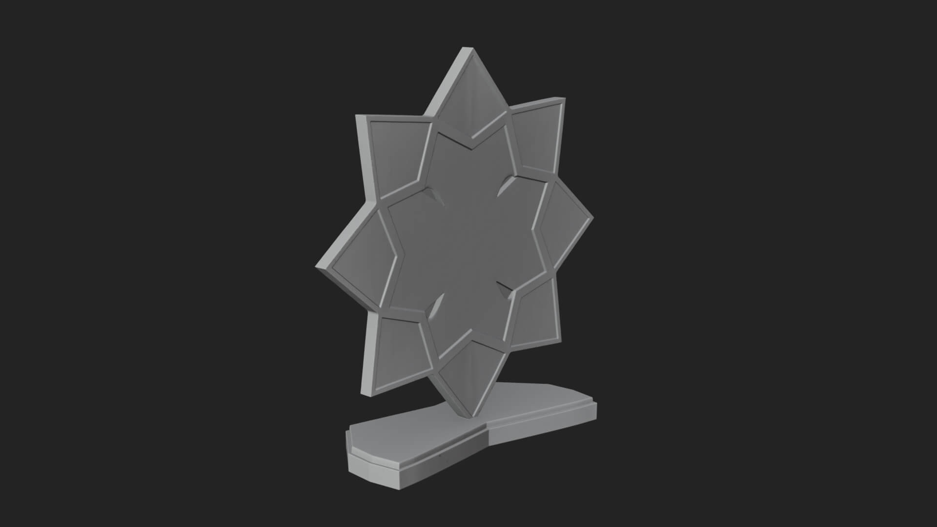 Star Framed Flower Plaque Design 2 3D Print Model 3D Model